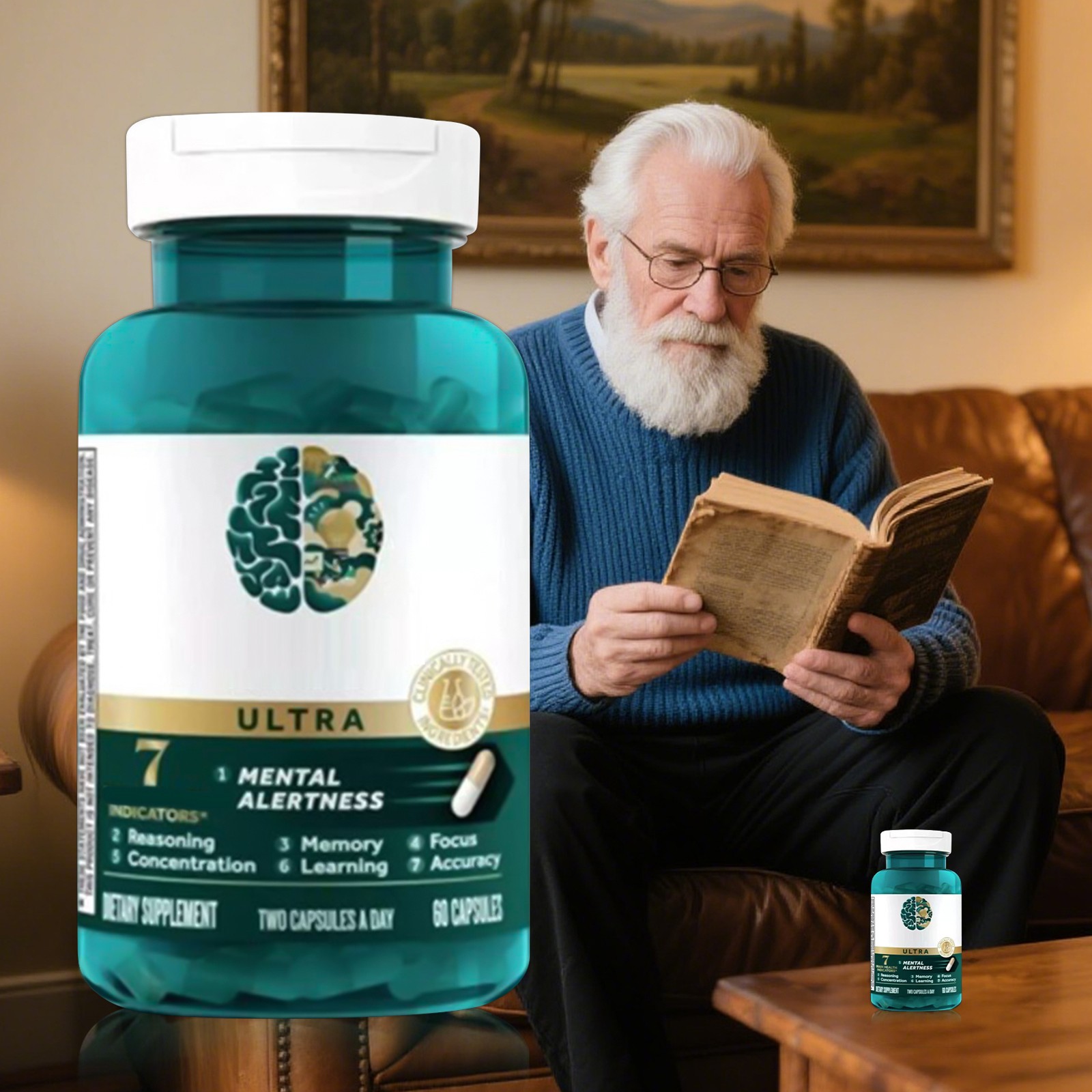 Advanced Brain Ultra Health Mental Alertness Memory Focus 60 Capsules Supplement