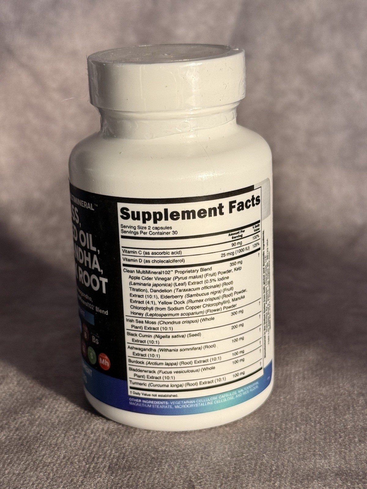 Clean Nutraceuticals MultiMineral Sea Moss Black Seed Oil Ashwagandha 60ct