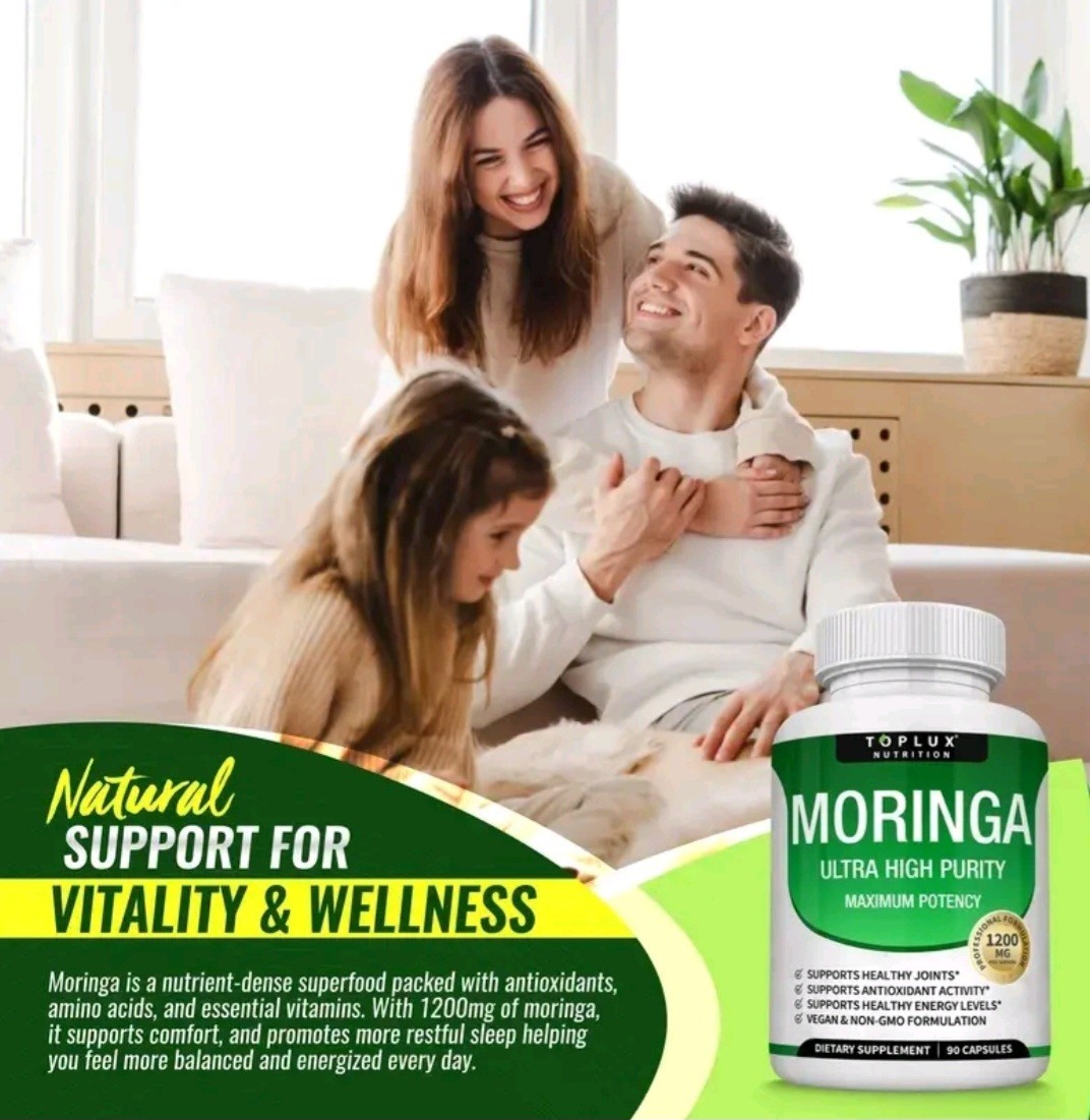 Toplux Nutrition Moringa 1200mg 90 Capsules Vegan Non-GMO Gluten-Free