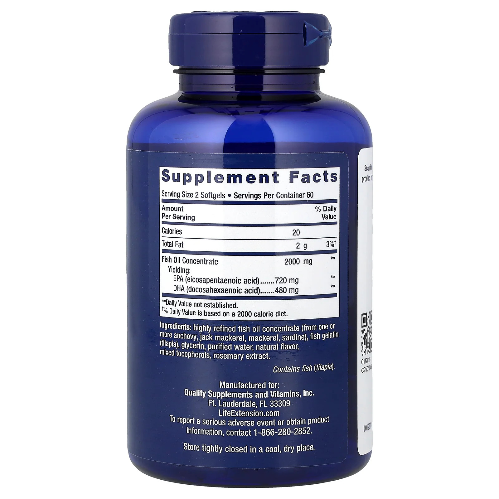 2 X Life Extension, Mega EPA/DHA, 120 Softgels