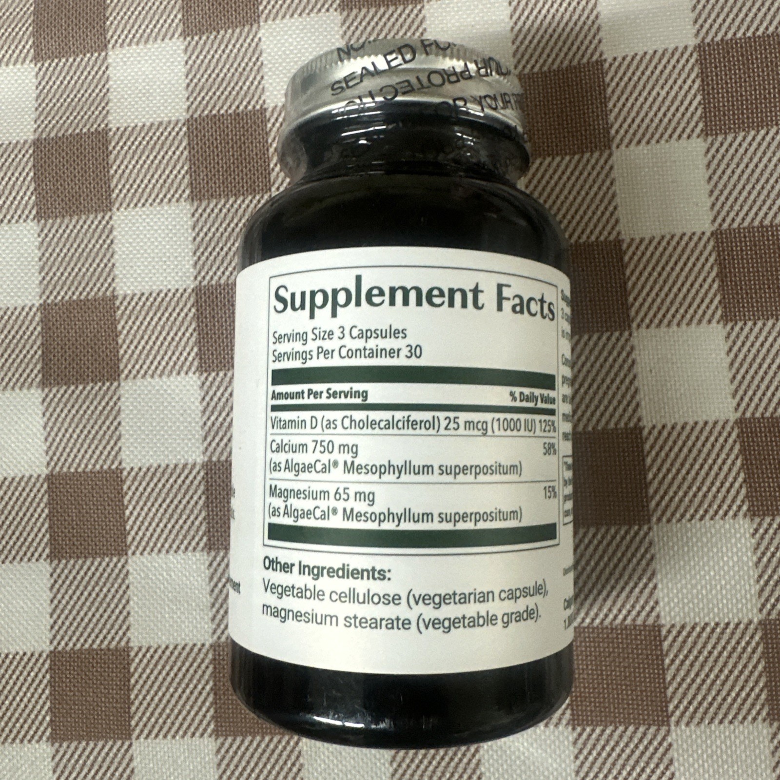 AlgaeCal Stronger Bones For Life Plant Based Calcium 90 Capsules EXP 05/2028