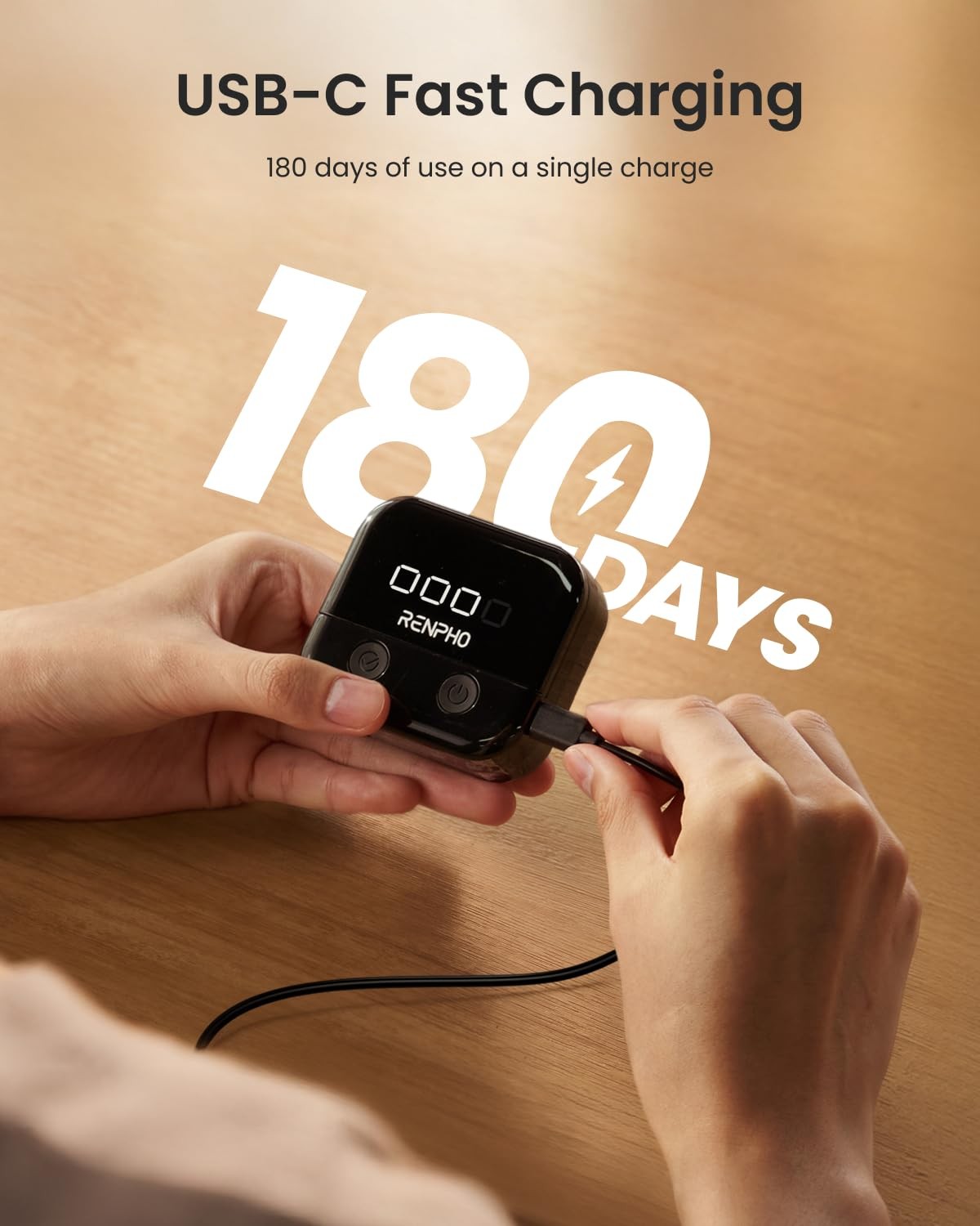 1 PCS Black Smart Body Measuring Tape Rechargeable LED Display App 60in
