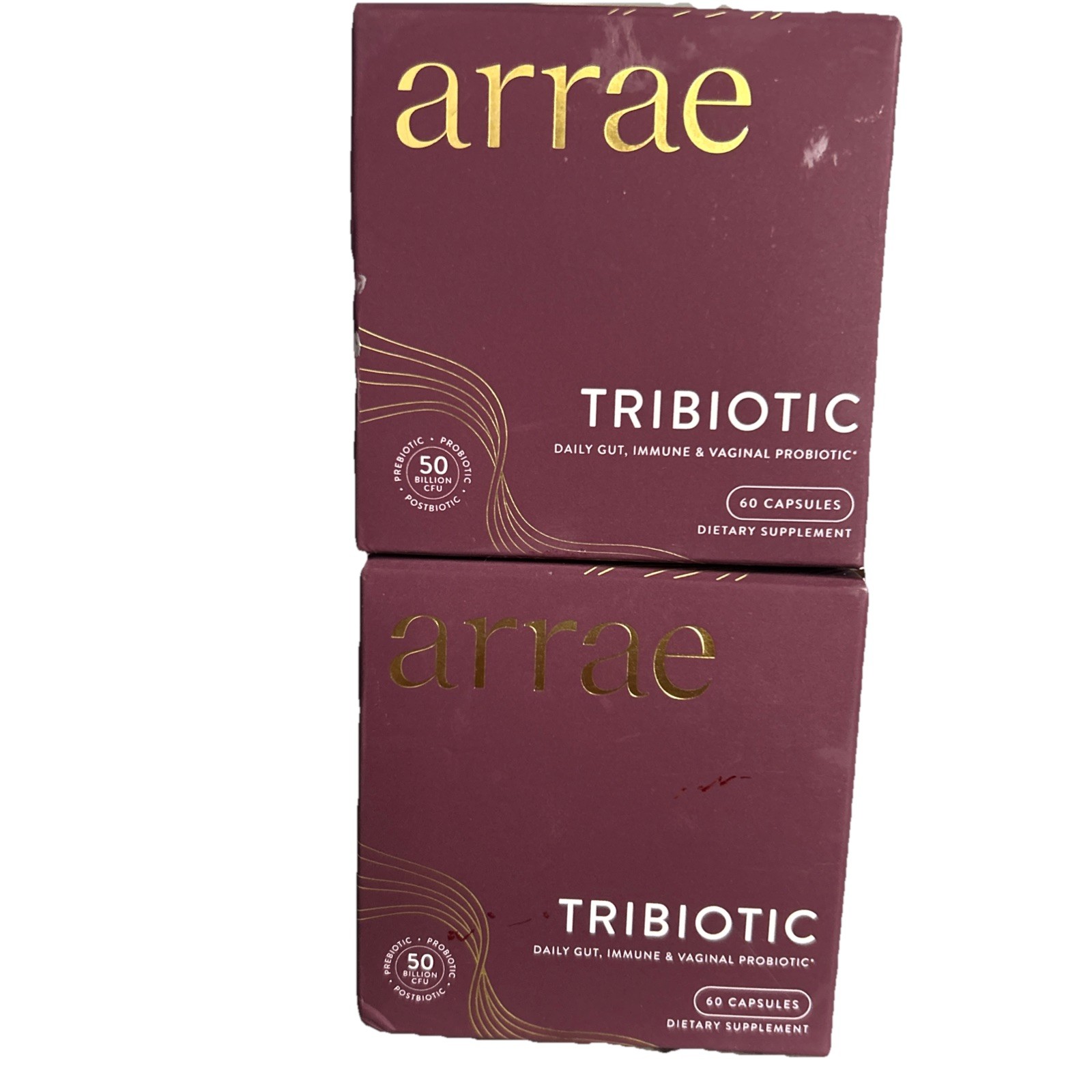 (2 Pack)Arrae Tribiotic Daily Gut, Skin & Vaginal Support Supplements