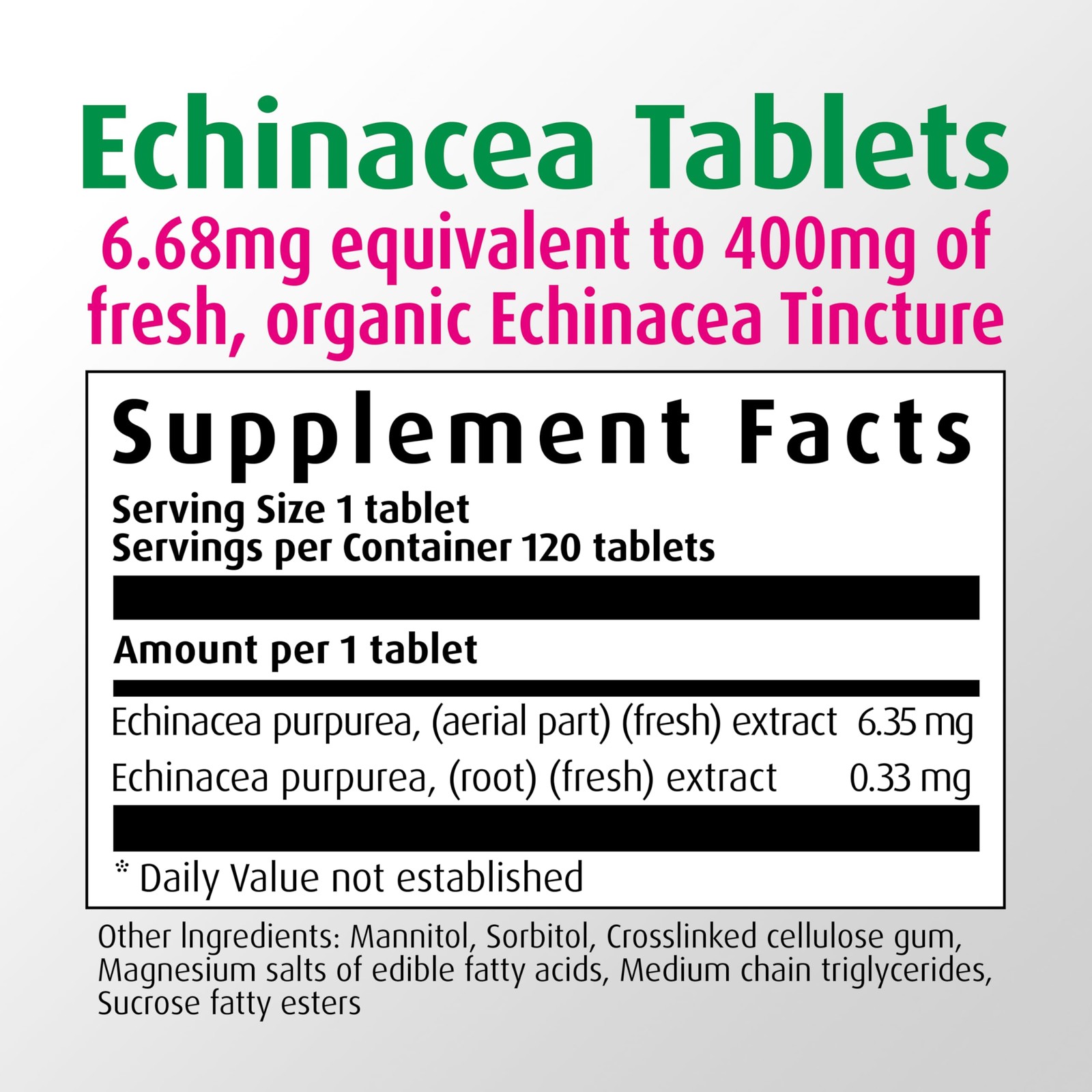 A Vogel Echinacea Immunity Support Tablets Organic 120 Count Easy To Swallow