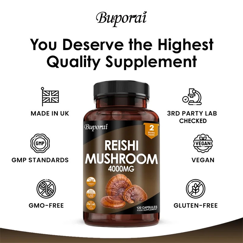 Reishi Mushroom 240pcs,Improve Memory, Protect Brain Nerves, Relieve Stress