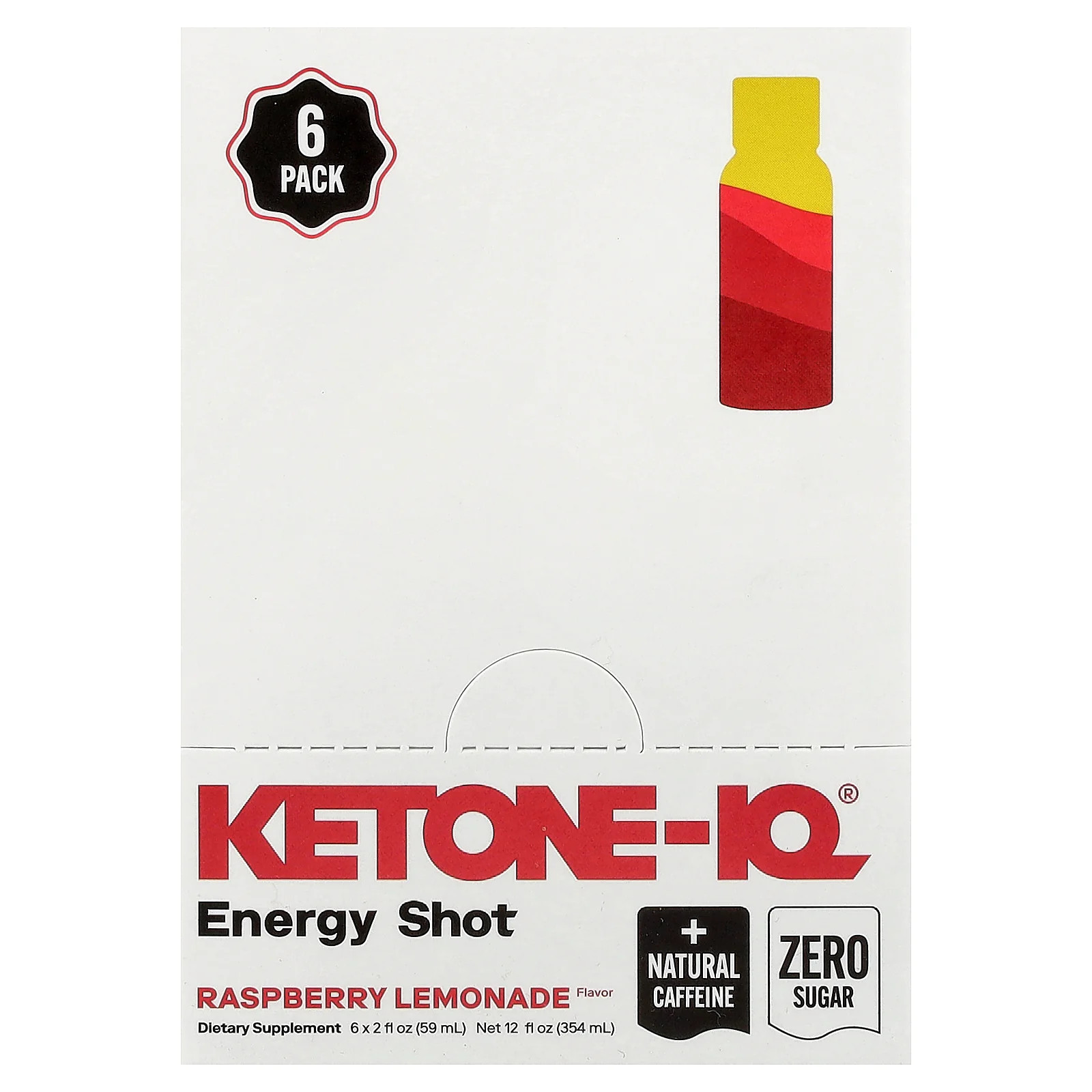 2 X Ketone-IQ, Energy Shot, Raspberry Lemonade, 6 Bottles, 2 fl oz (59 ml) Each