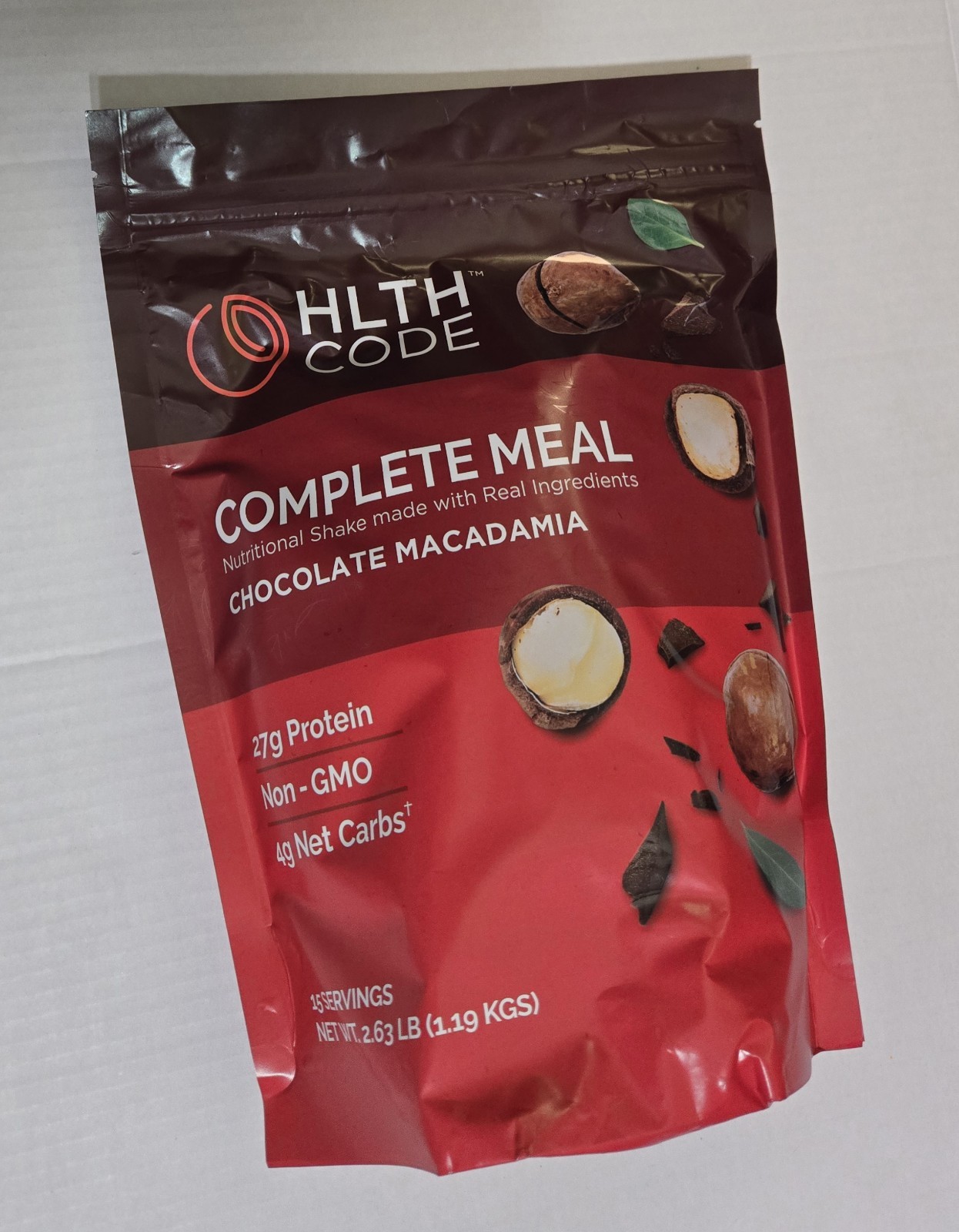 HLTH Code Complete Meal EXP 10/27 Chocolate Macadamia Keto Low Carb 15 Meals