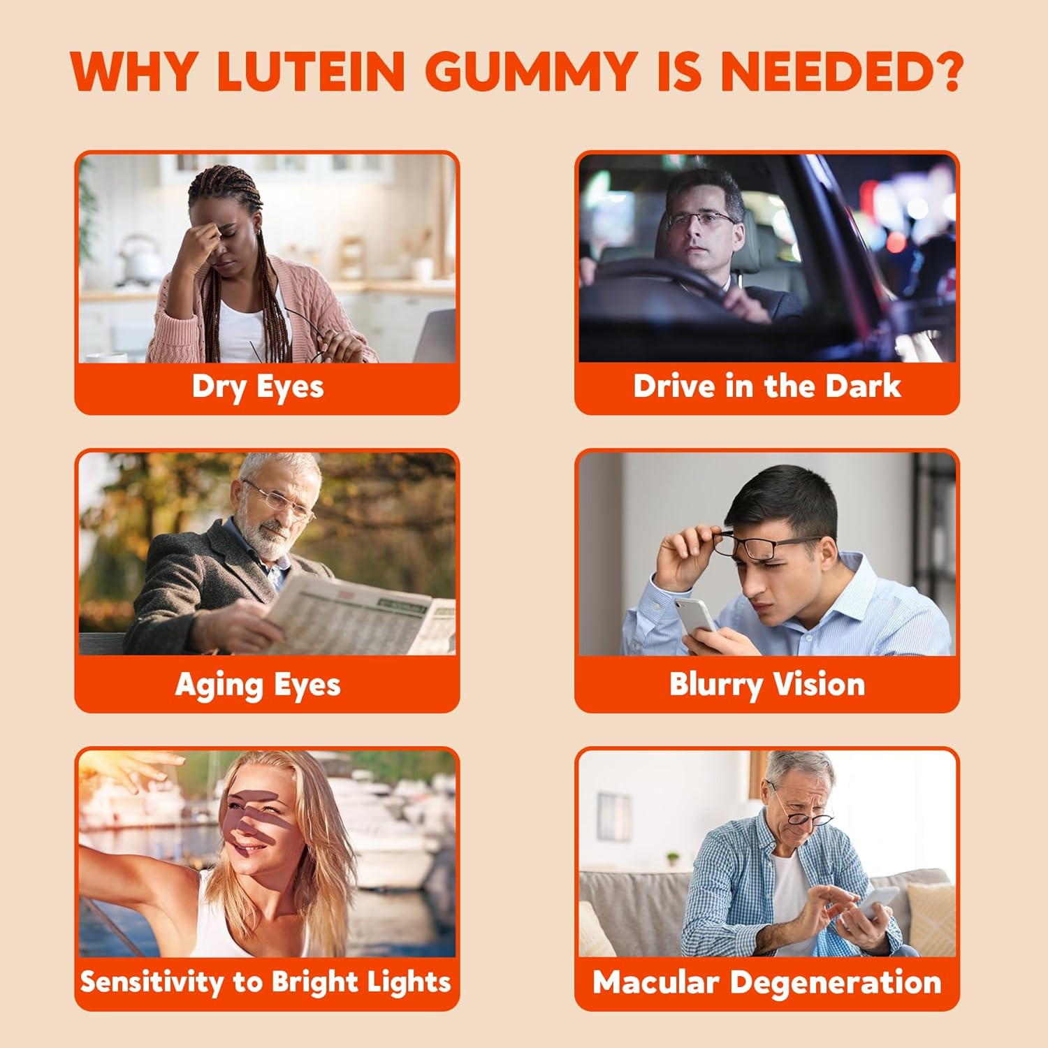 Sugar Free Lutein Zeaxanthin Gummies 25Mg A C E Bilberry 60 Ct