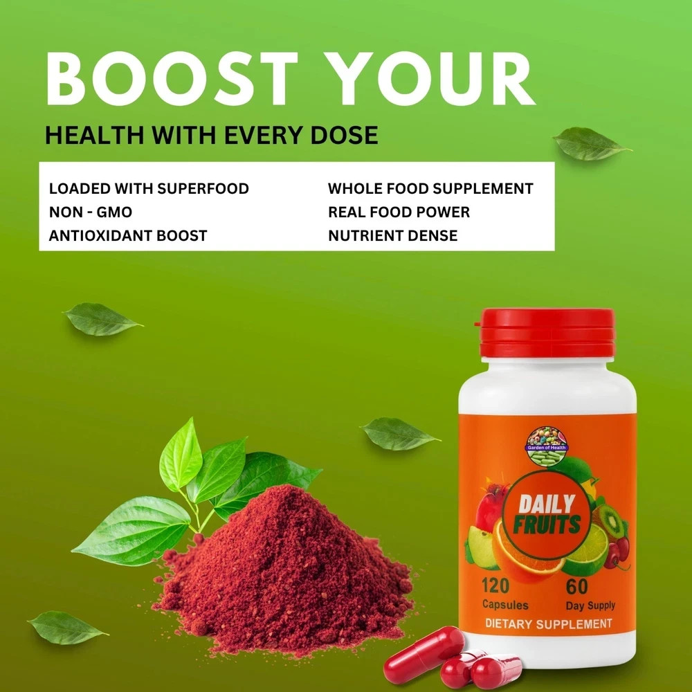 Garden Of Health Fruits & Veggies 2000mg Enzymes Whole Food Supplement 240 Cap!