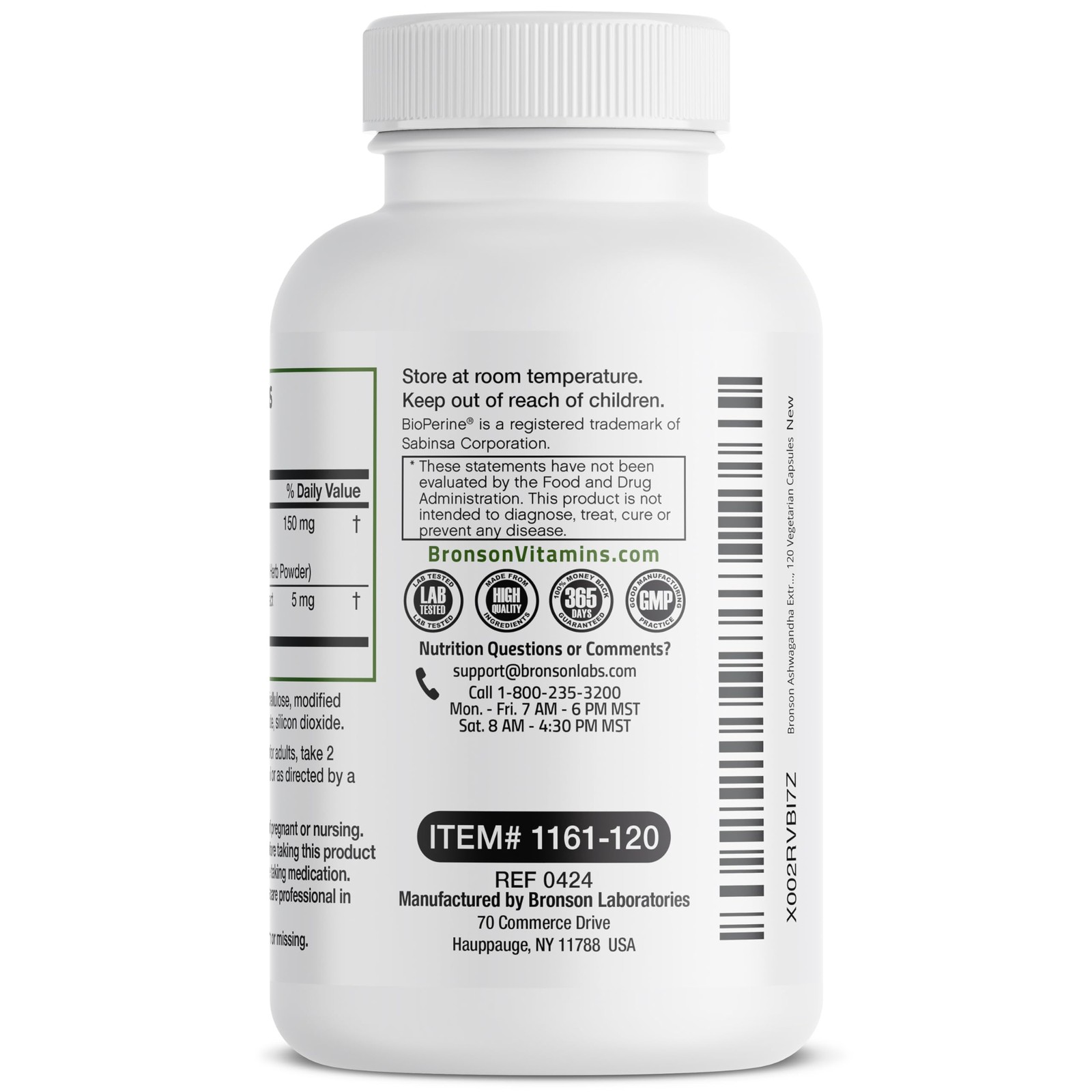 Bronson Ashwagandha Extra Strength Stress & Mood 120 Count (Pack of 1)