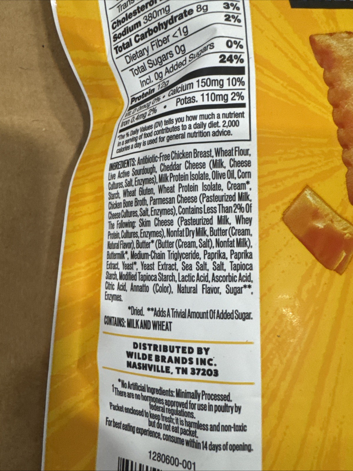WILDE Protein Crackers Classic Cheddar 7.4 oz Healthy Protein Baked Snack Gluten