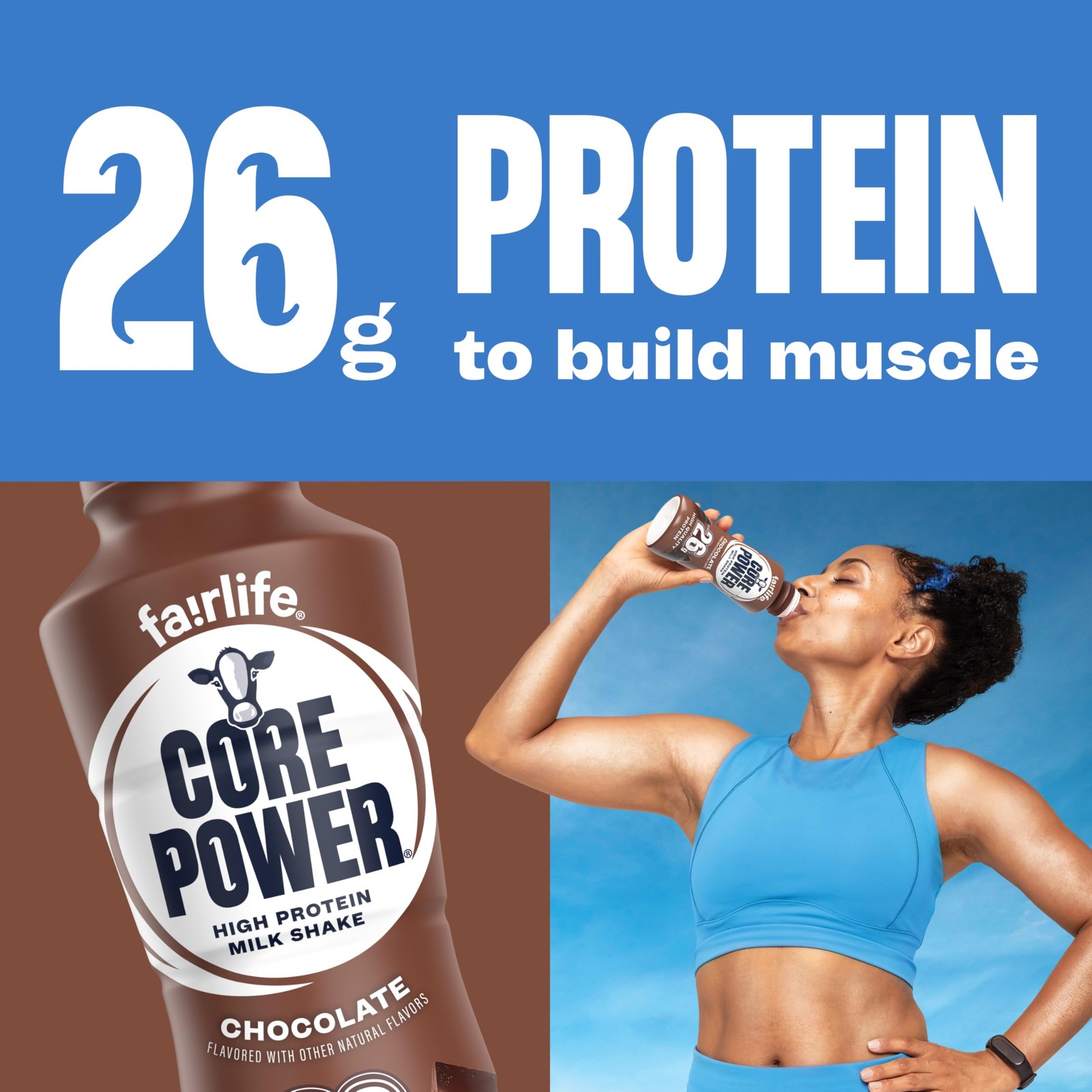 Core Power Protein Shake, Chocolate, 26g Bottle, 14oz, 14 Fl Oz (Pack of 12)