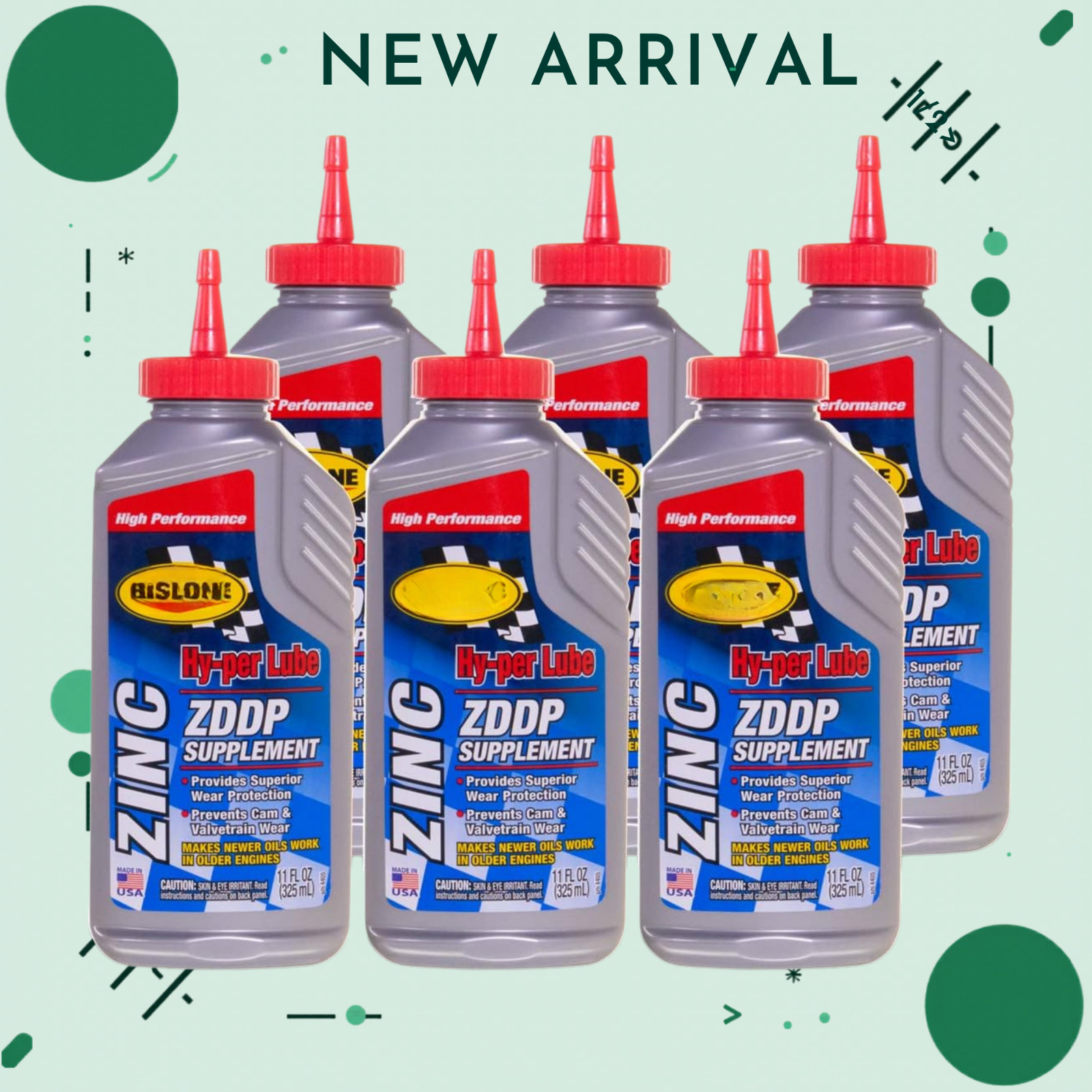 NEW Rislone Hy-per Lube ZDDP Zinc Supplement 11oz 6-Pack Additive