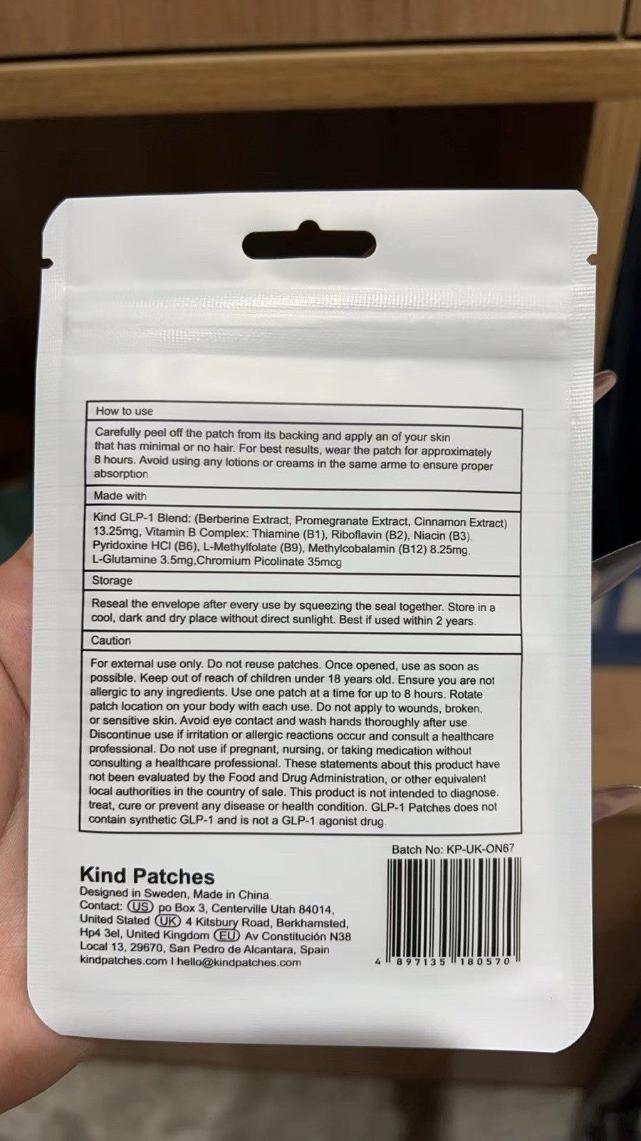 Kind Patches Metabolic Balance Berberine Supplement 30 Count, Vegan New