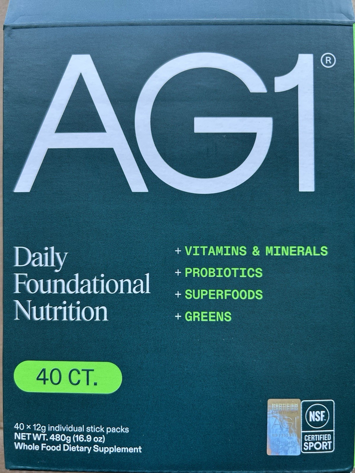60 Pack AG1 Daily Foundational Nutrition – Whole Food Dietary Supplement