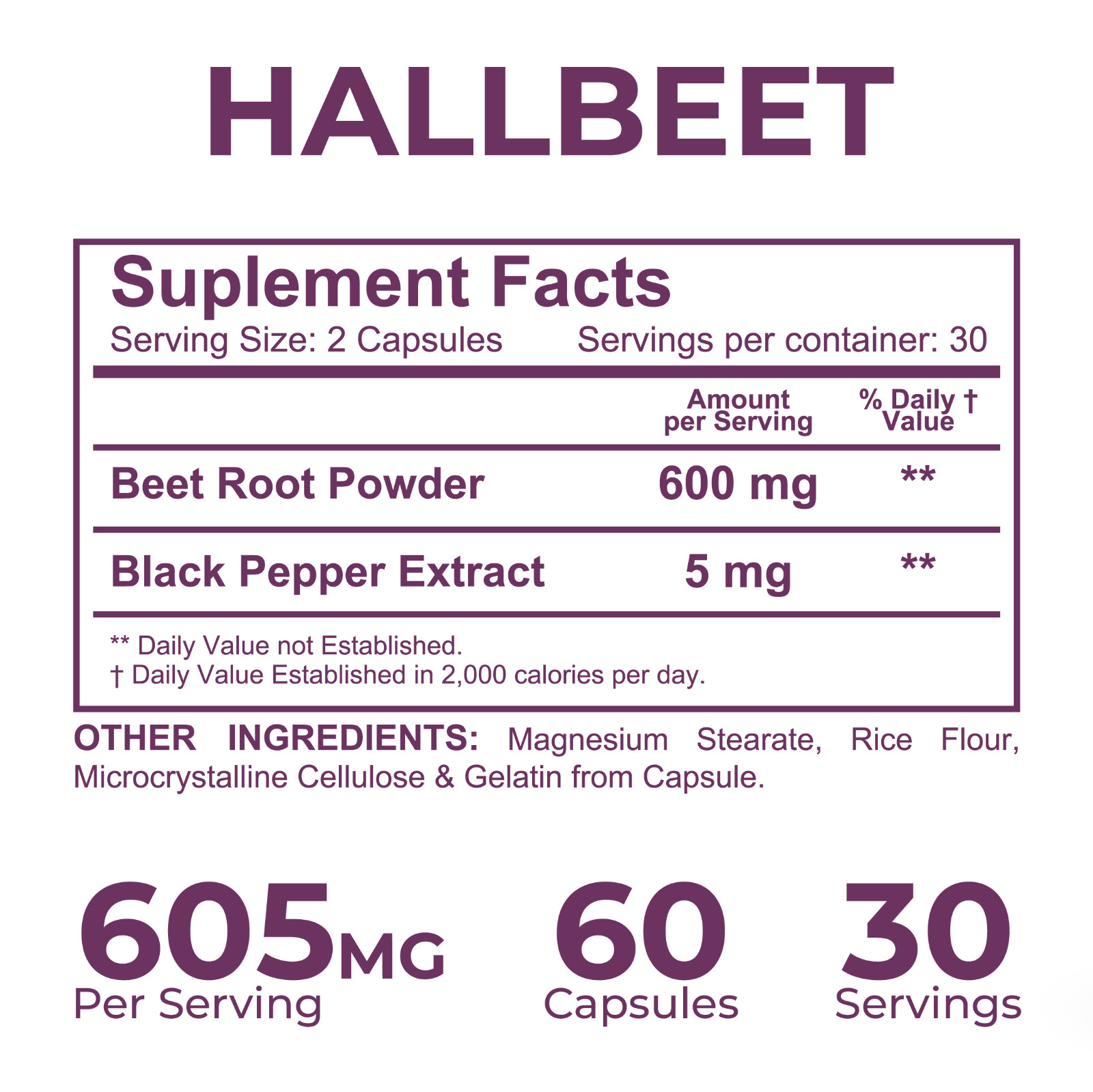 BEET ROOT capsules 600mg Nitric Oxide, Blood Flow & Circulation Support, 60 Caps