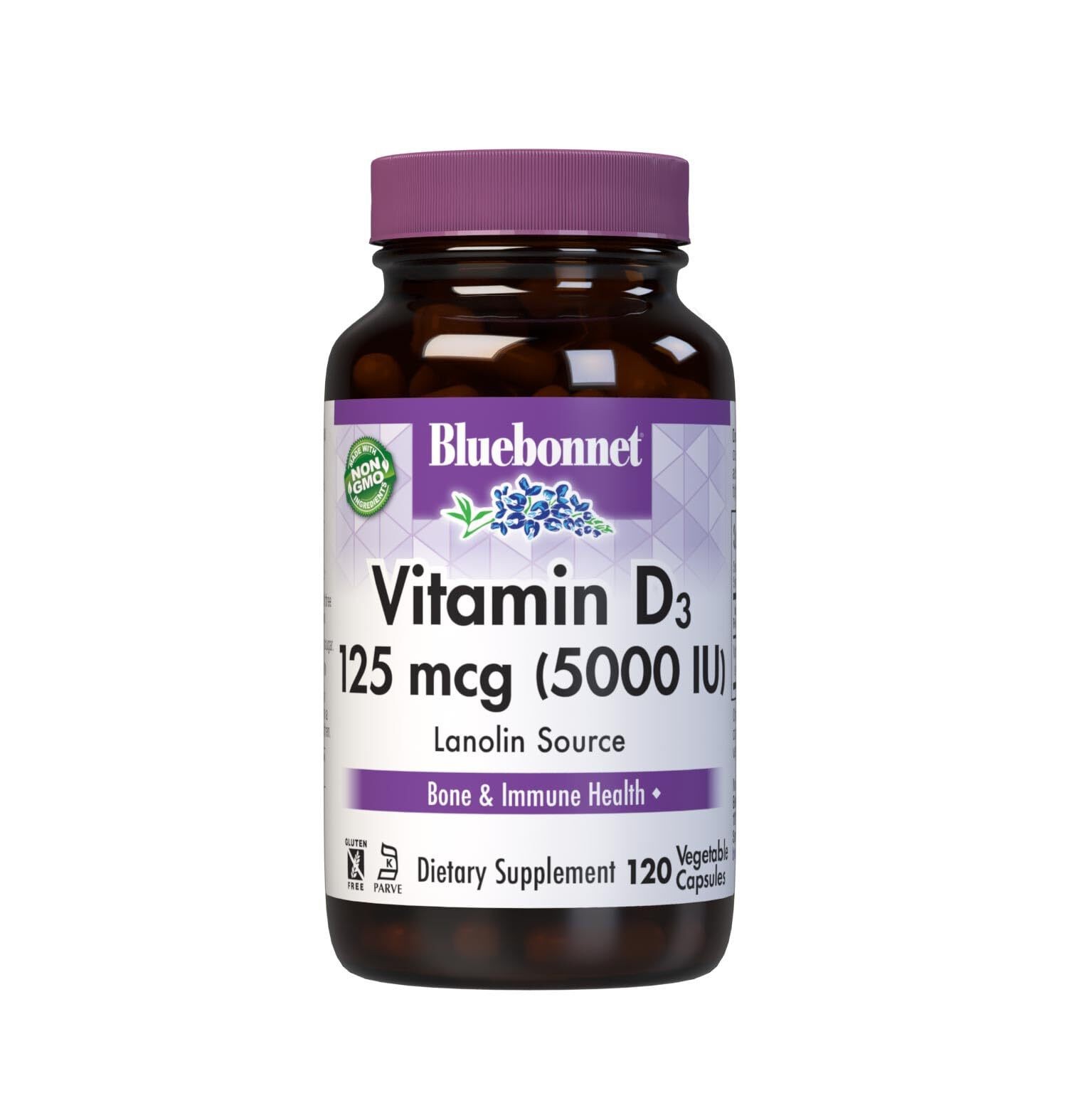 9/27 Bluebonnet Vitamin D3 5000 IU 125 mcg – Strong Bones & Immune Support Suppl