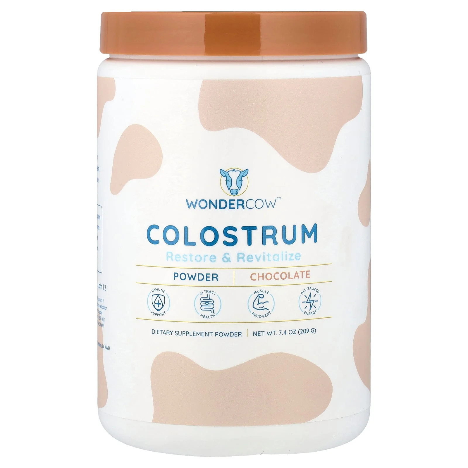 2 X Wondercow, Colostrum Powder, Chocolate, 7.4 oz (209 g)