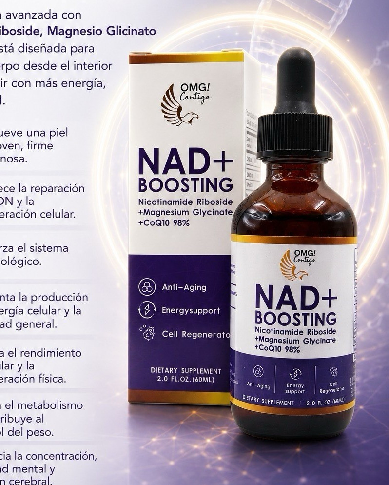OMG! Contigo NAD+ Boost Drops Nicotinamide Riboside, Mg Glycinate, CoQ10 2oz
