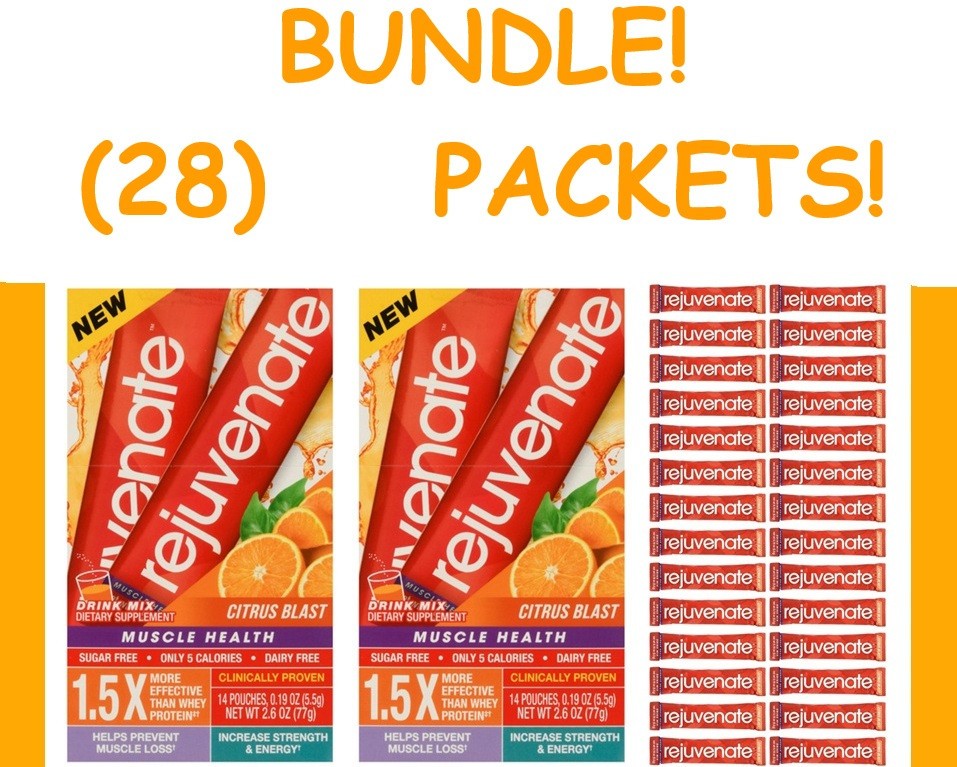 BUNDLE! (28) Rejuvenate Muscle Health Citrus Blast Drink Mix FREE Ship!