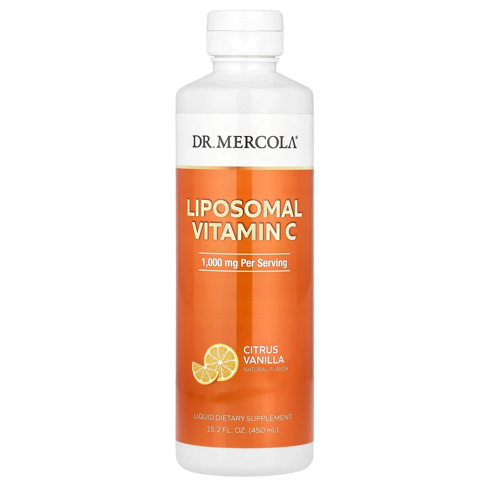 2 X Dr. Mercola, Liposomal Vitamin C, Citrus Vanilla, 15.2 fl oz (450 ml)