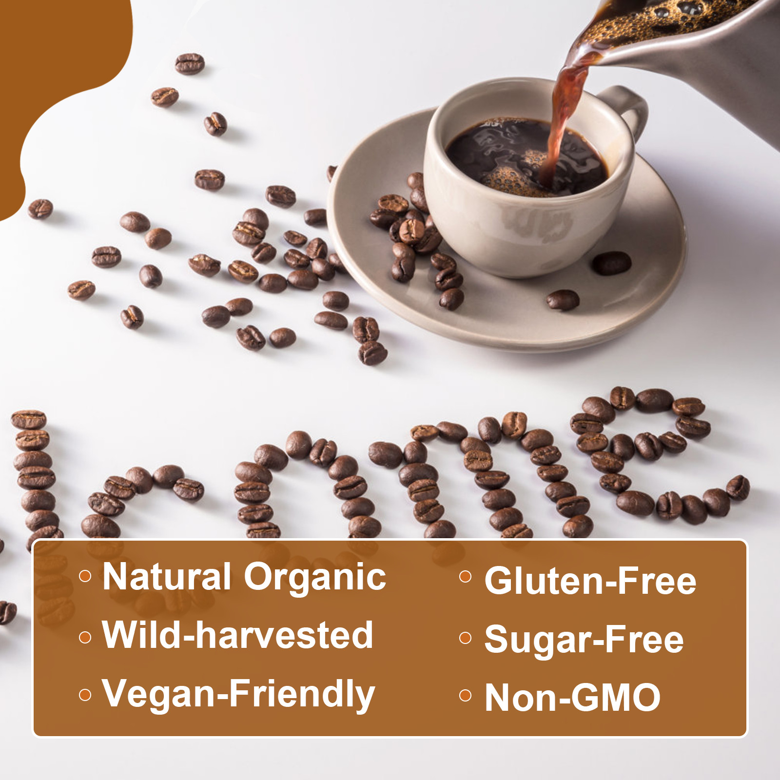 70g Organic Mushroom Coffee-Reishi,Cordyceps, Lion’s Mane,Turkey Tail Mushrooms