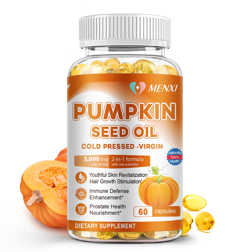Pumpkin Seed Oil Saw Palmetto 3000mg Softgels Cold Press Virgin Bladder Health