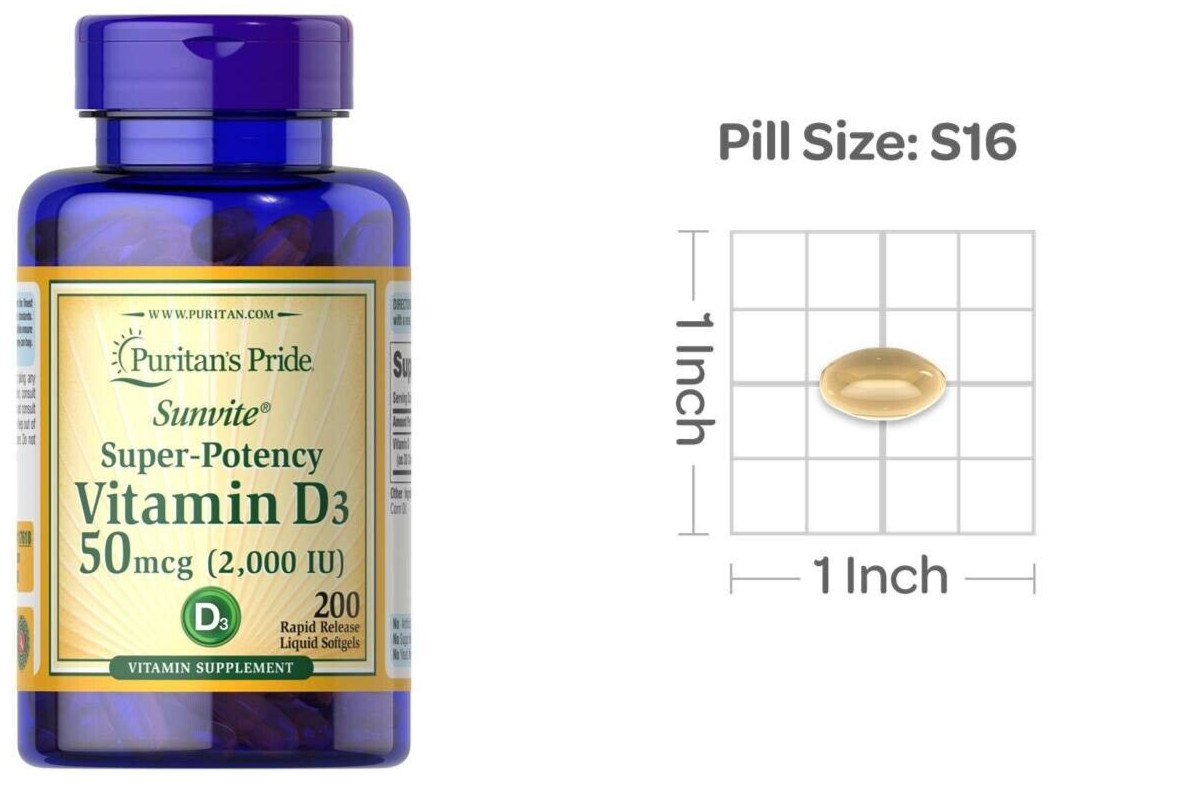 Vitamin D3 2000IU 2 X 200 pills=400 Softgels Max Strength MADE USA D 10/2026