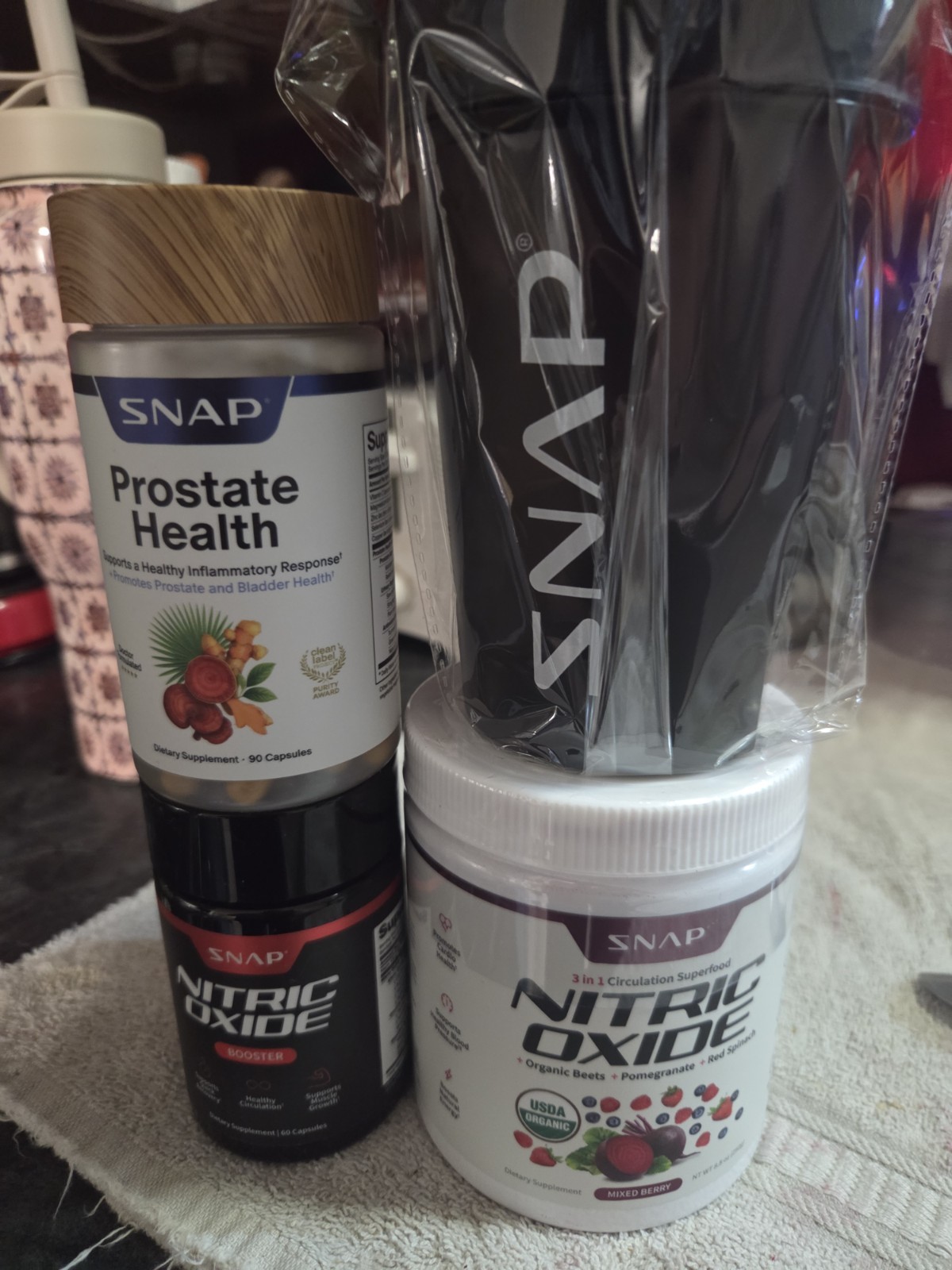 SNAP Prostate Health 90 Capsules + Nitric Oxide Mixed Berry Powder, Vegan
