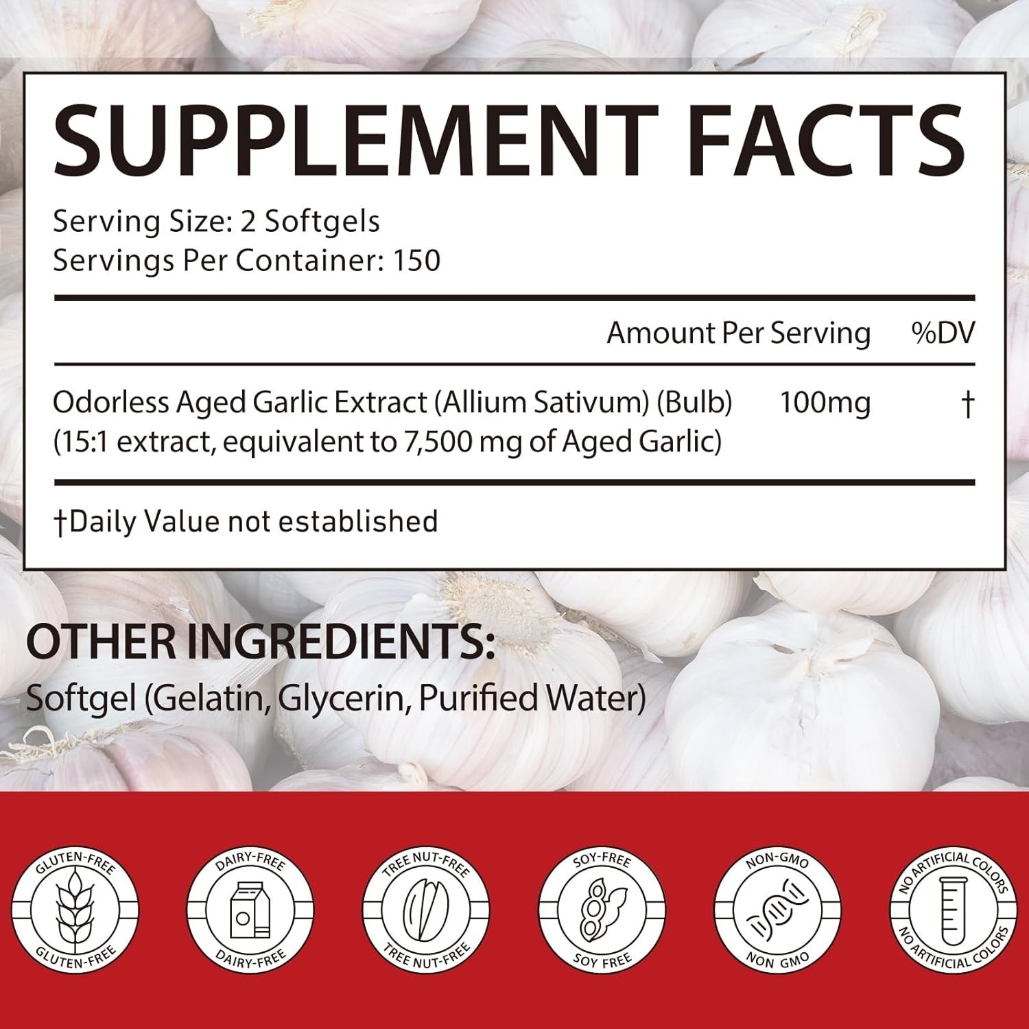 2 PACK Elare Aged Garlic Extract, 300 Softgels, 7500mg Odorless | Heart & Immune