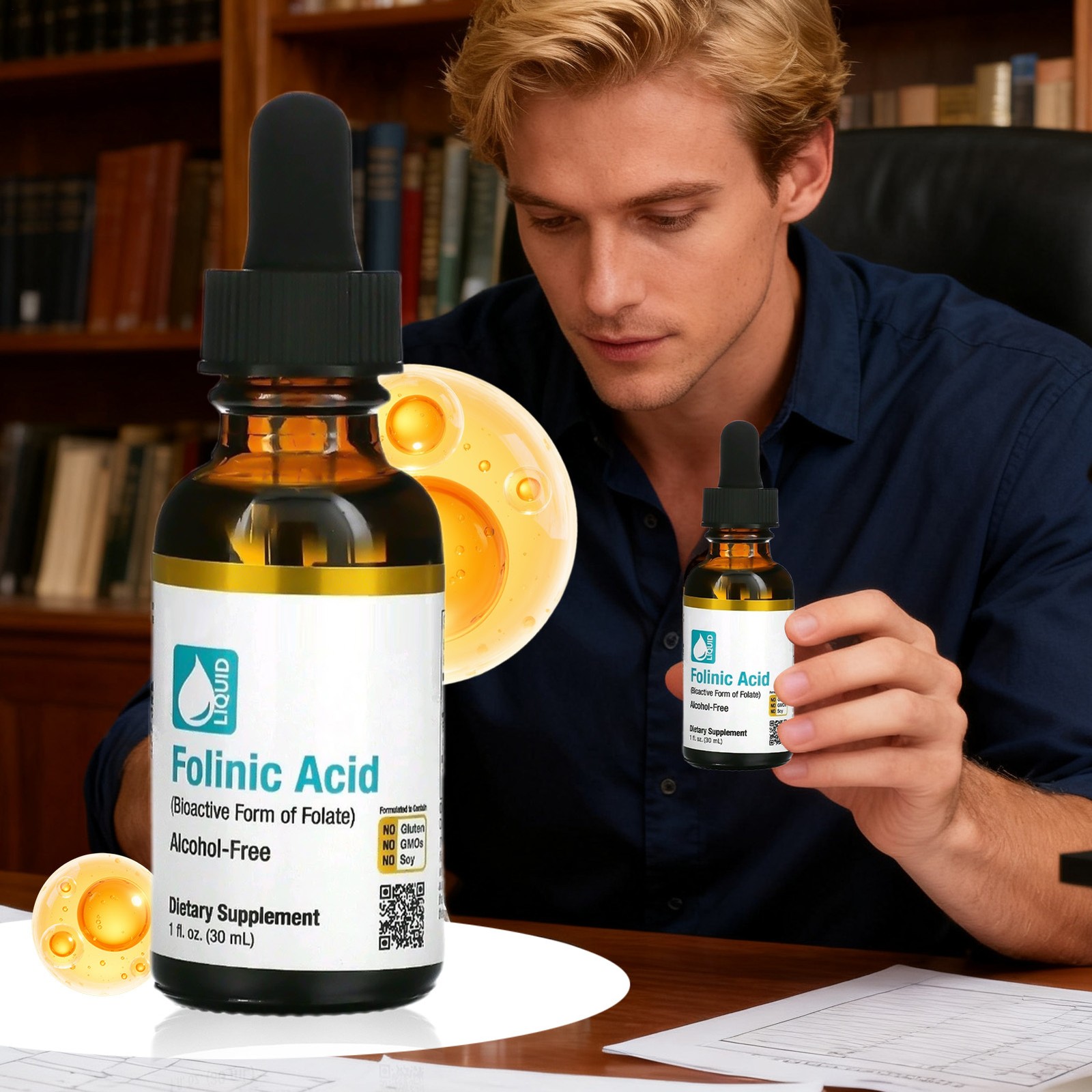 California Gold Nutrition Alcohol Free Folinic Acid 1 FL OZ 30 ML Liquid