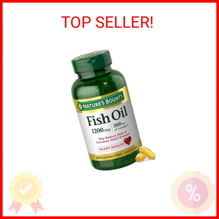 Nature’s Bounty Fish Oil Omega 3 Supplements – Supports Heart Health, 1200 Mg Fi