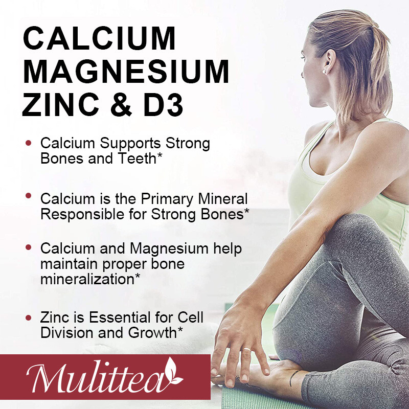 Calcium Magnesium Zinc D3 Complex Capsules Bone Muscle Immune Support 120pc