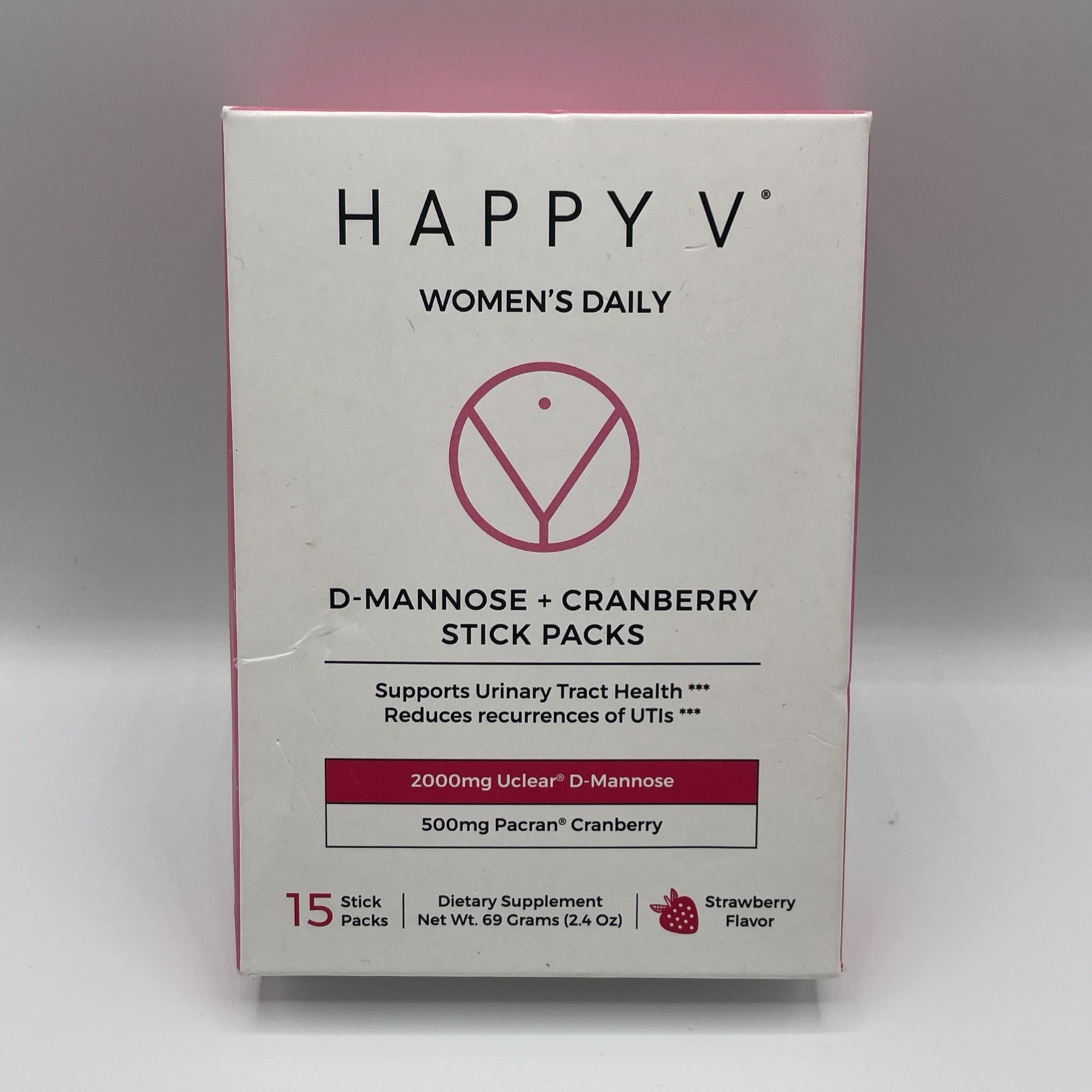 Happy V Women’s Daily Box Open 15 Stick Packs Exp 5/26 UTI Health – New In Box