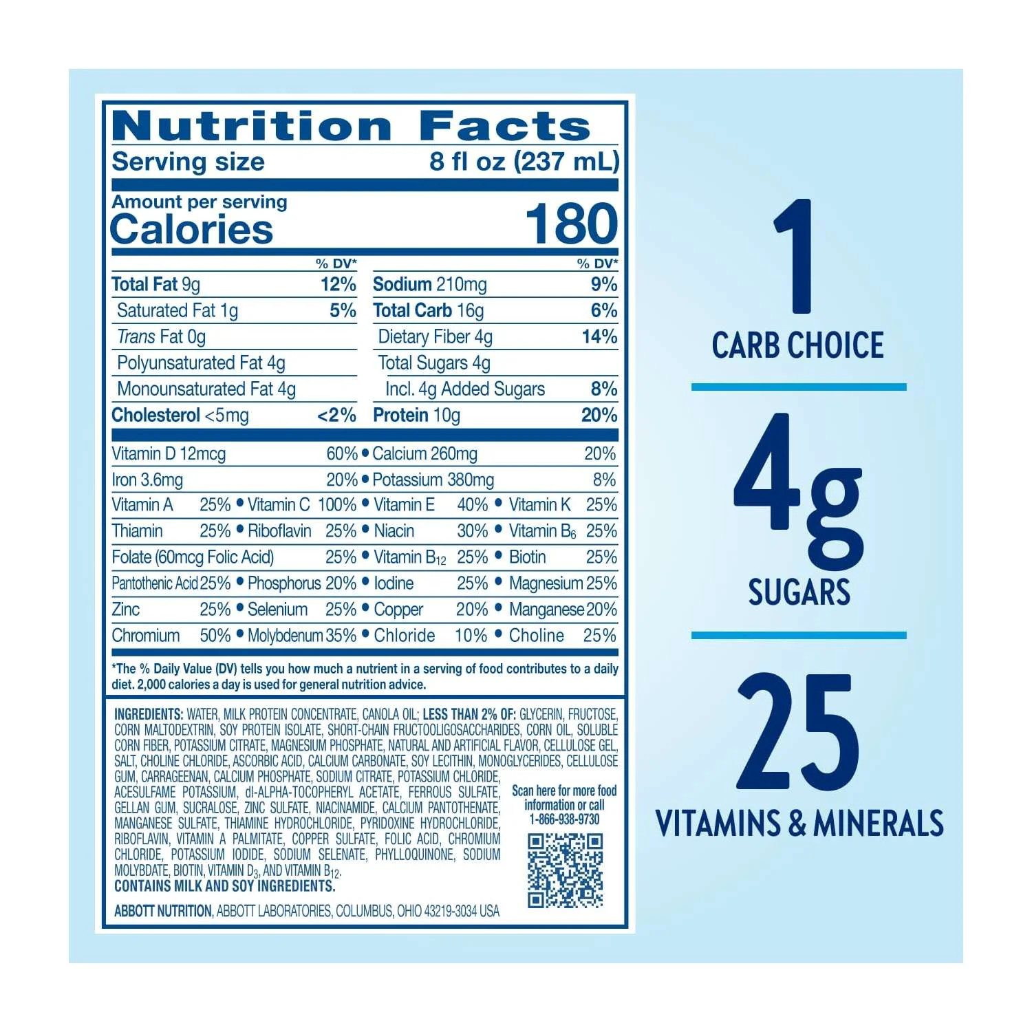 Original Diabetic Protein Shake, Homemade Vanilla, 8 Fl Oz Bottle, 16