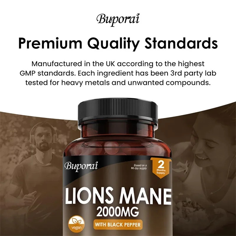 Lion’s Mane 2000mg 240pcs,For Memory & Focus,Support Brain Nervous System Health