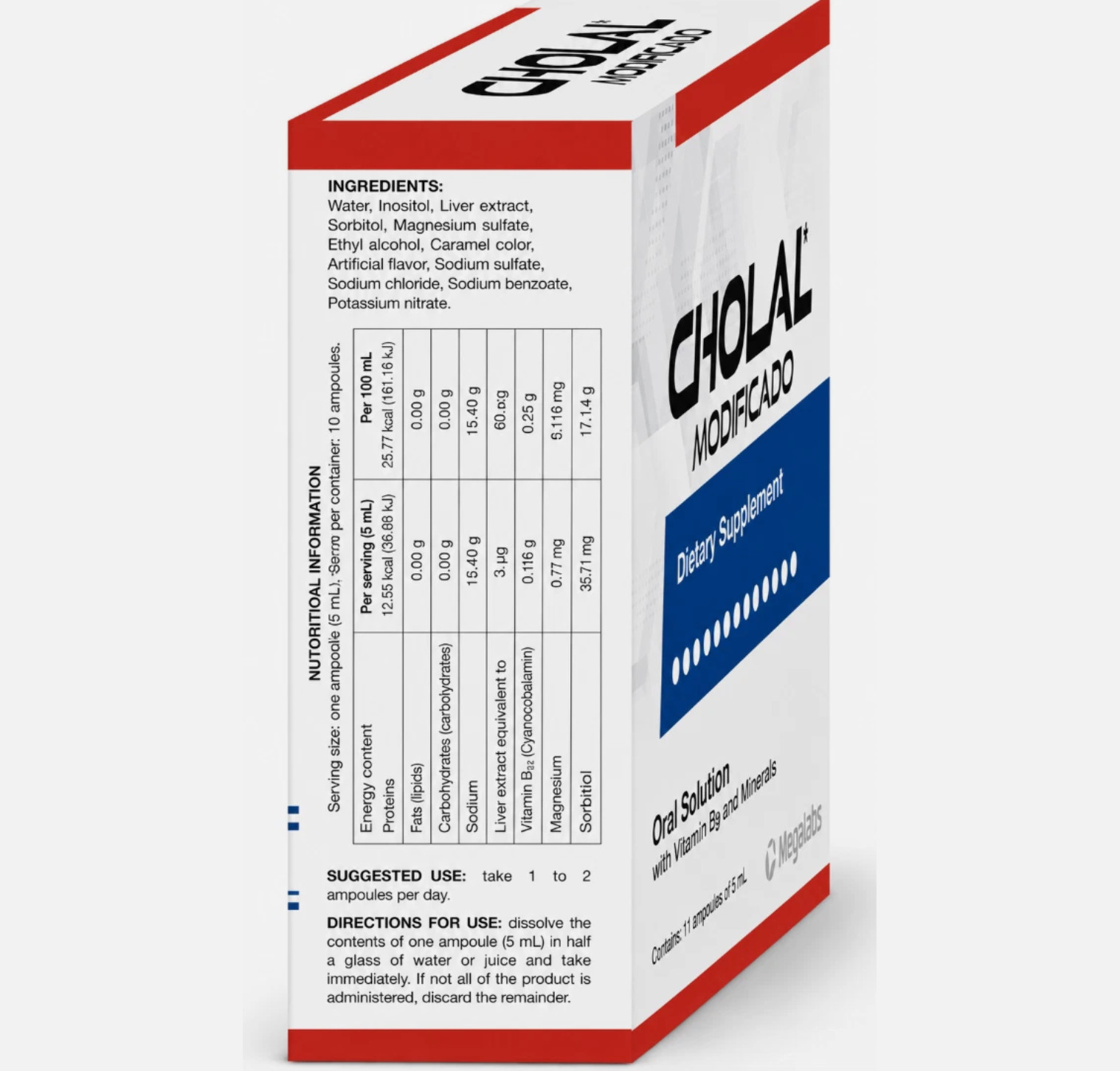 Cholal | B12 & Minerals Dietary Supplement | 10 x 5 mL Vials