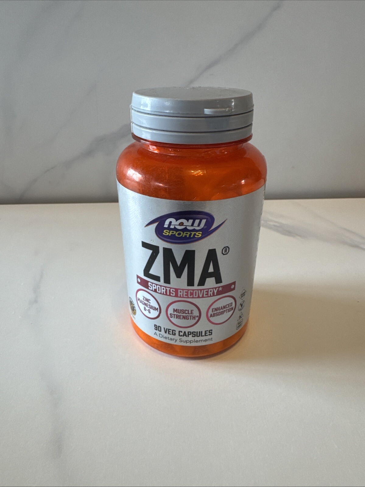 Now Foods Sports ZMA Sports Recovery 90 Veg Capsules GMP Quality Assured 02/2026