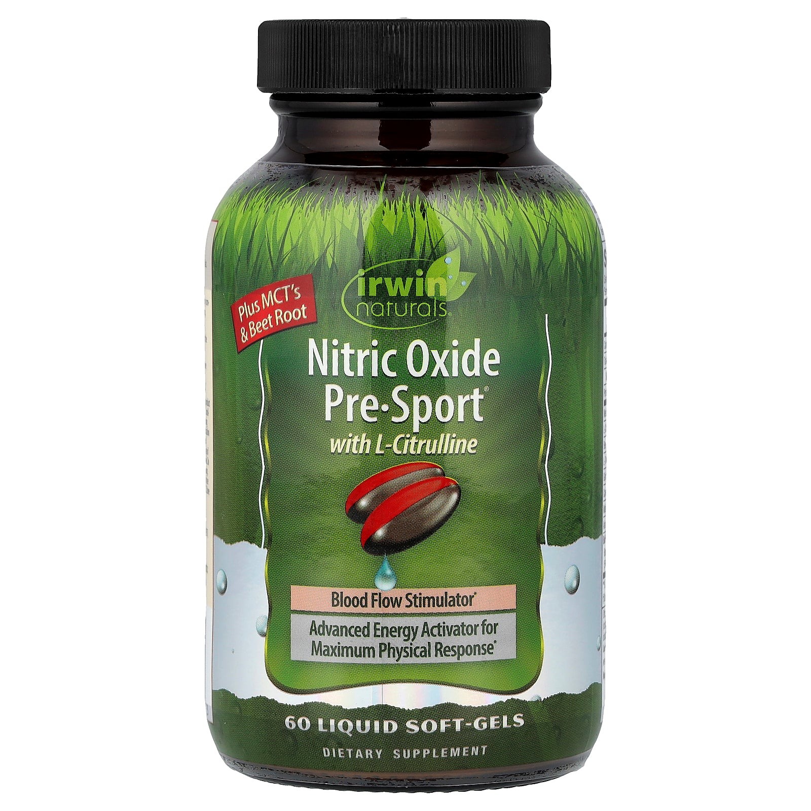2 X Irwin Naturals, Nitric Oxide Pre-Sport� with L-Citrulline, 60 Liquid Soft-G