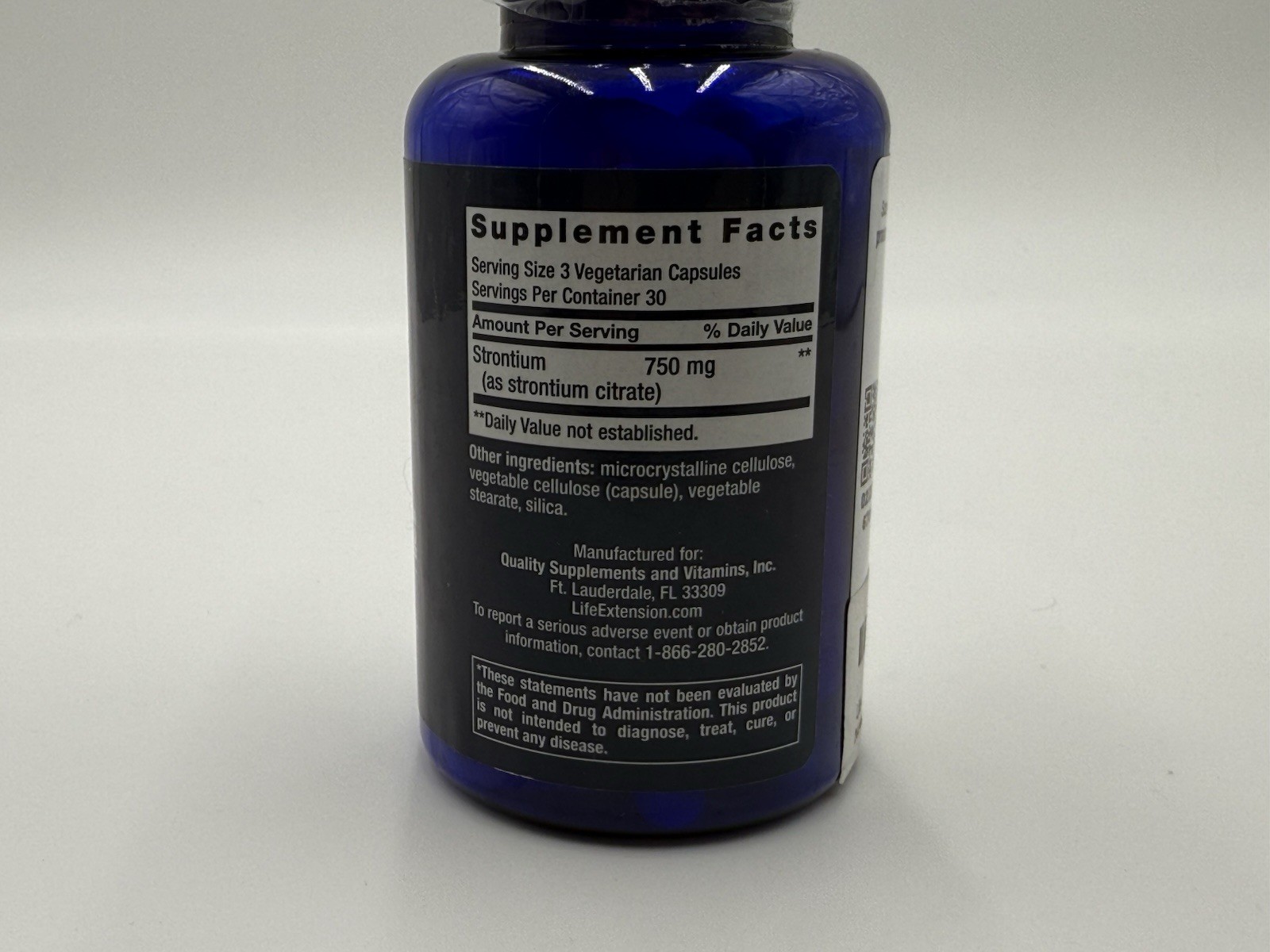 Life Extension Strontium Caps 750 mg 90 Veg Caps, Bone Health ~ Exp. 02/2026