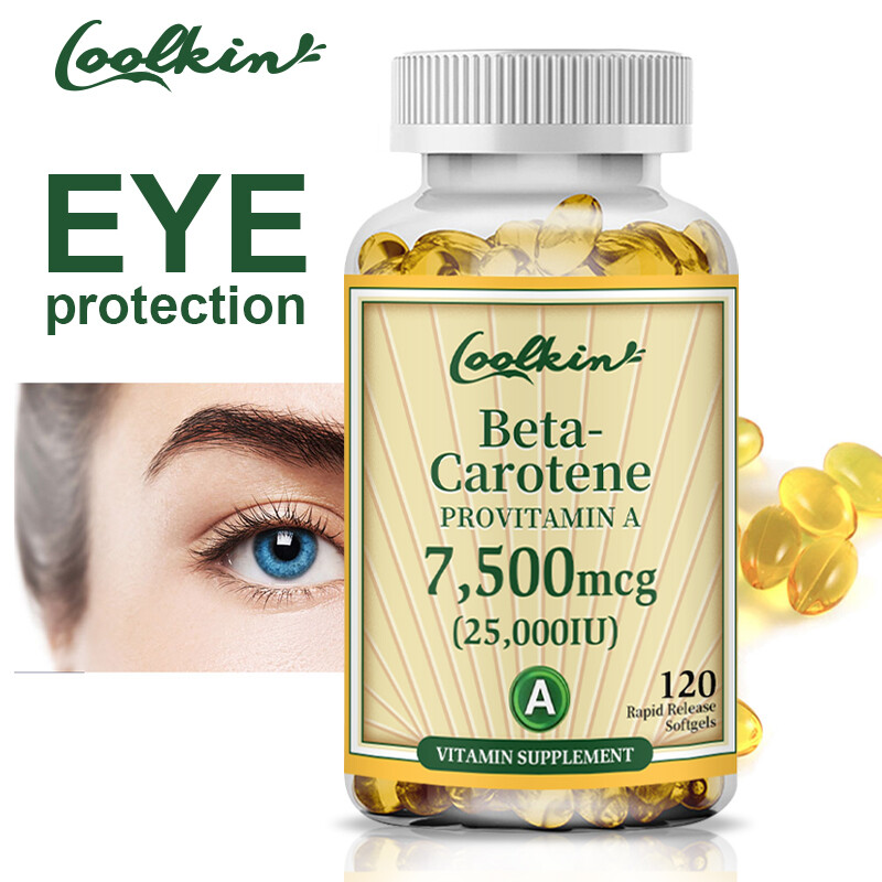 Beta- Carotene Vitamin A 25,000IU – Skin & Vision Health, Relieve Eye Fatigue