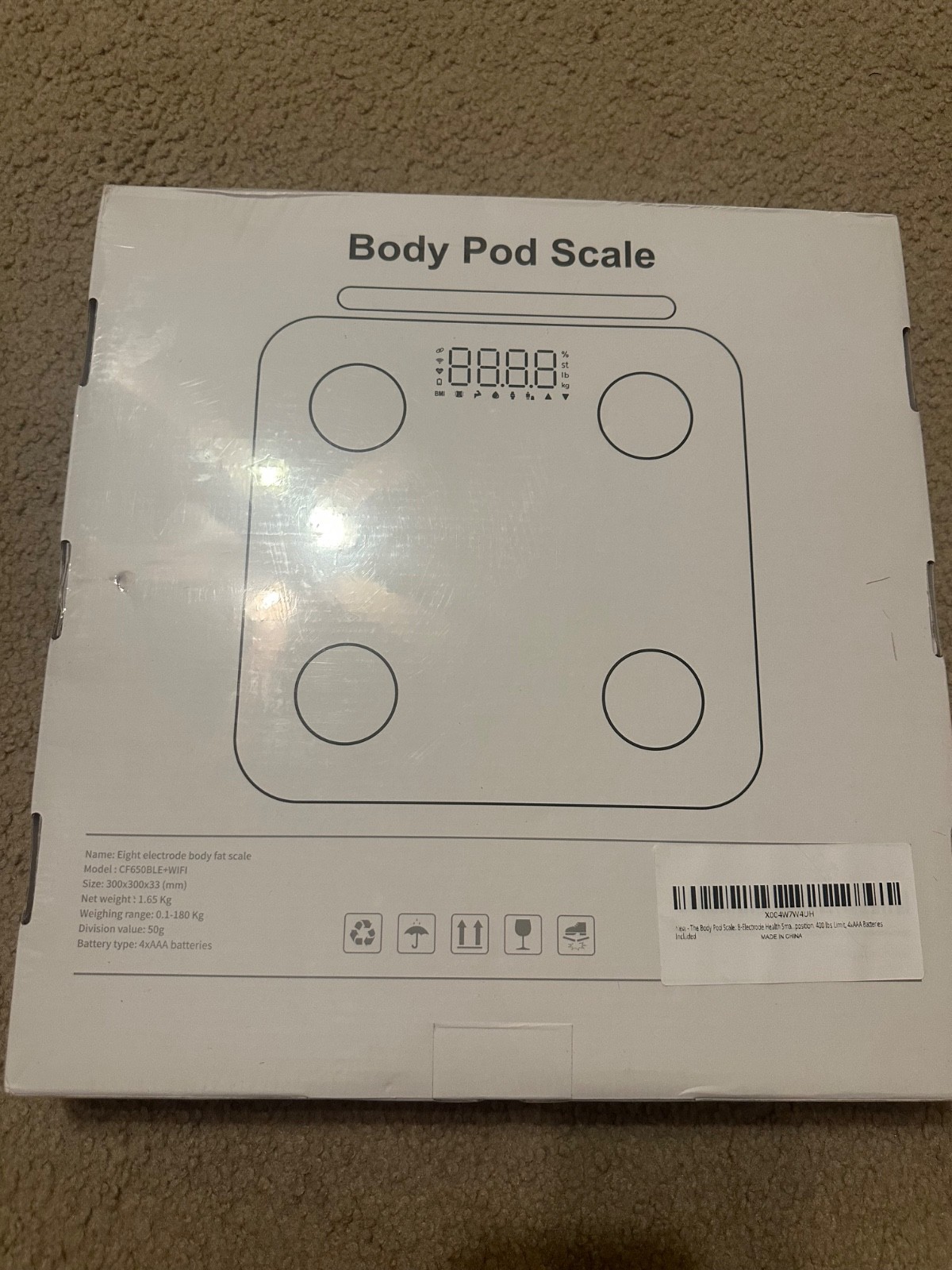 Brand new—The Body Pod Smart Scale- Body Fat Scale 8- Electrode Health Pod Scale