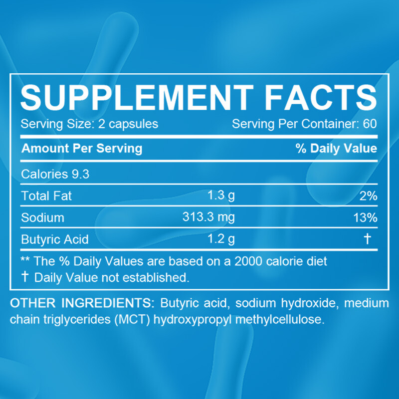Sodium Butyrate Capsules – Supports Liver And Gut Function Health 120 Capsules