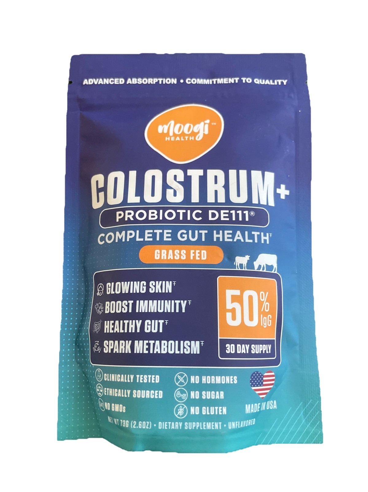 Moogi Health Colostrum + Probiotic DE111 Gut Health 2.6oz Unflavored 01/27