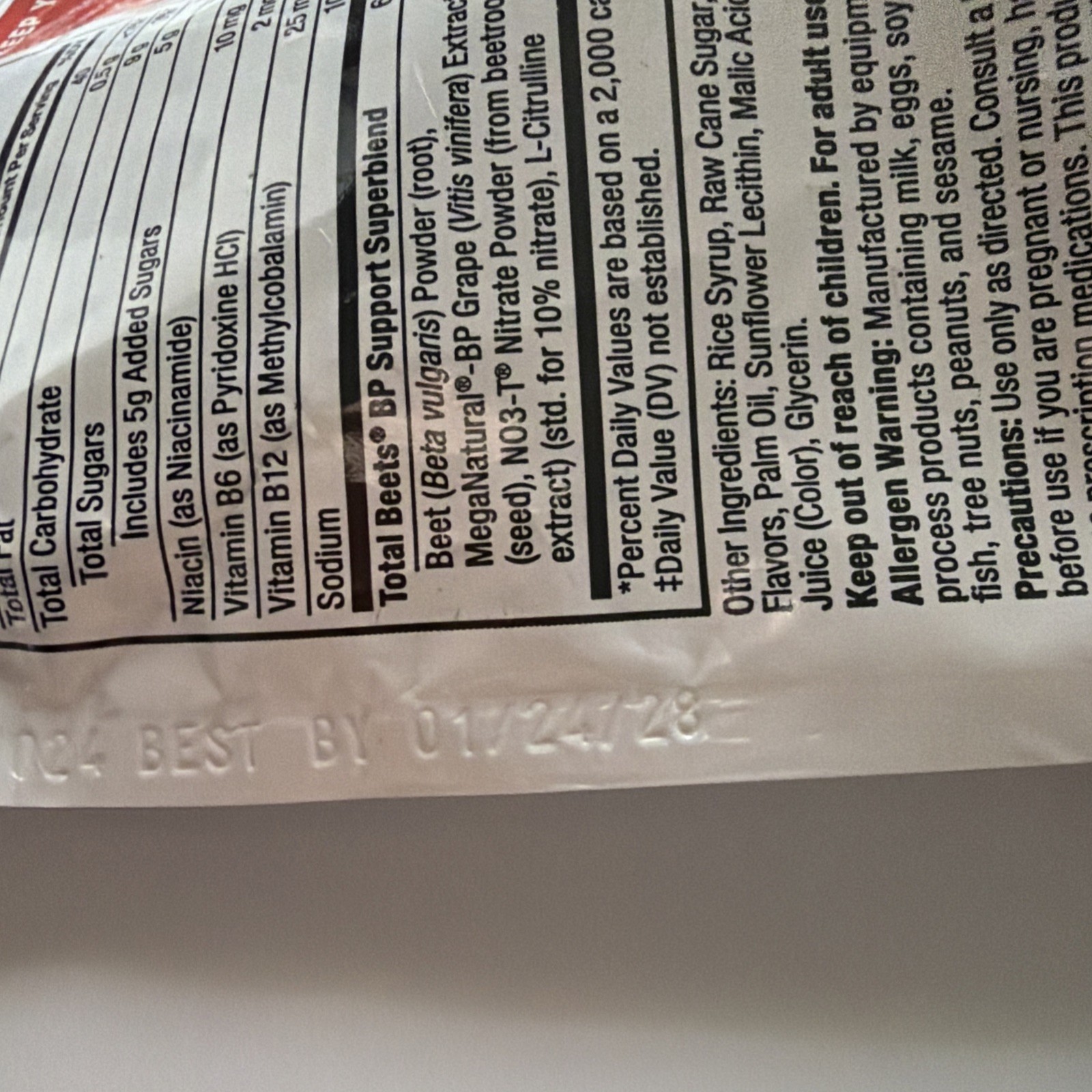Force Factor Total Beets Chews BP Support Acai Berry Flavor 60 Chews Exp 01/2028