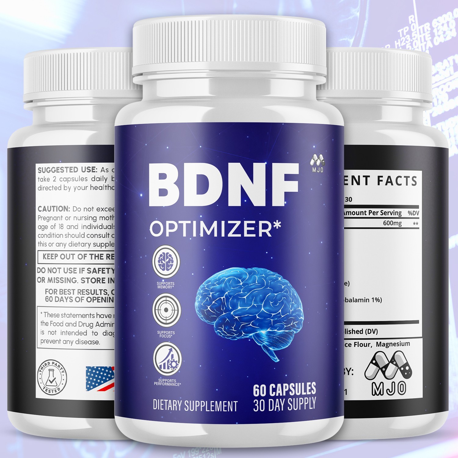 (5 Pack) BDNF Advanced Nootropic Brain Support Max Supplement 300 Capsules
