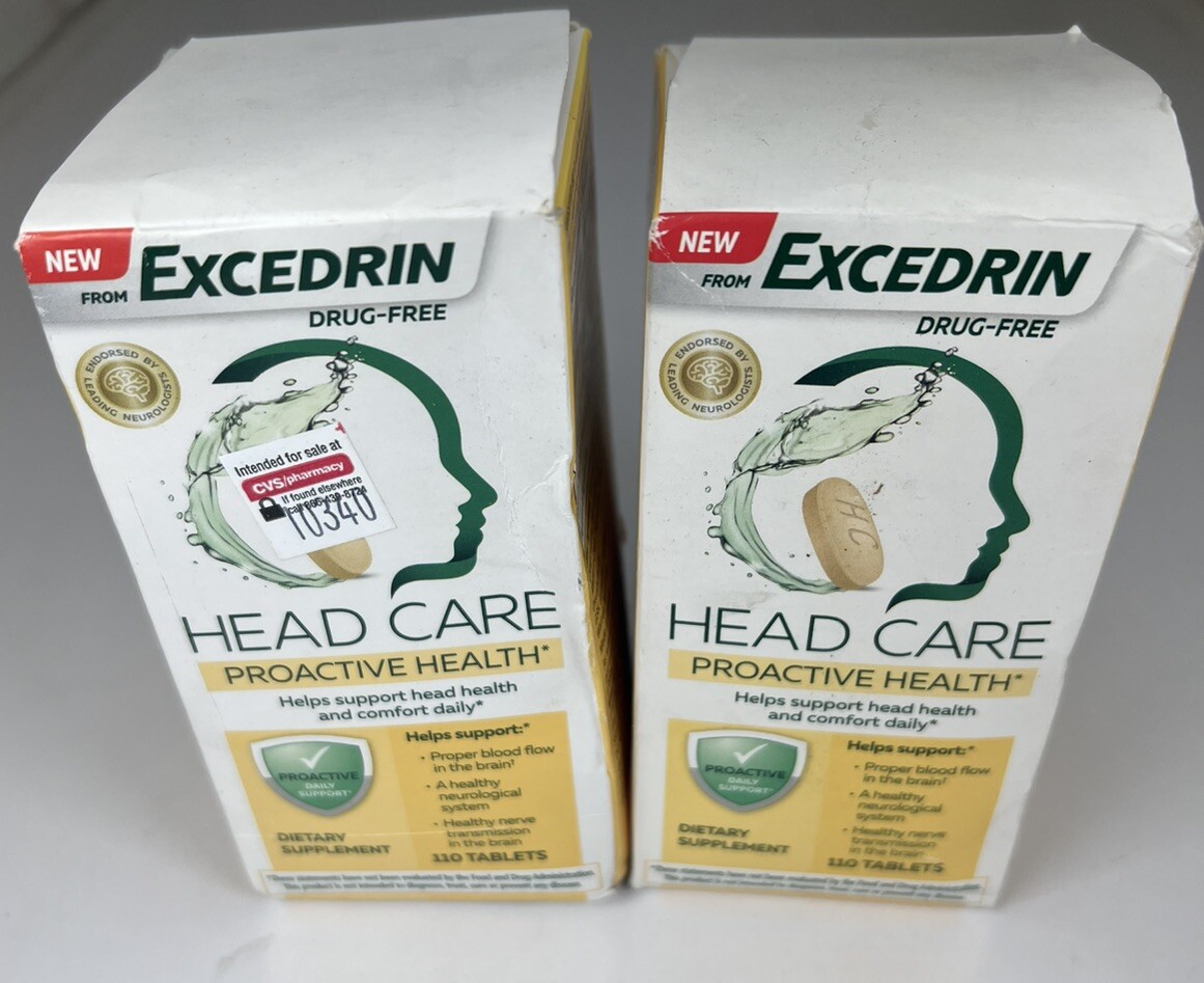 READ 2 Excedrin Head Care Proactive Health Supplement, Drug Free, 110 Tablets