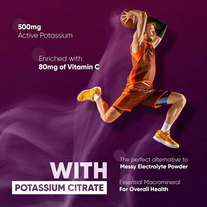 Potassium Citrate 120pcs, Promote Electrolyte Balance,Support Muscle Health