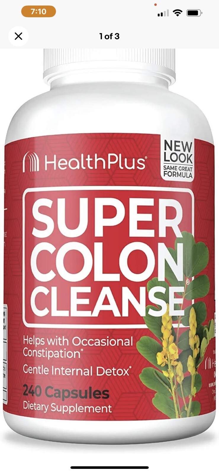Health Plus Super Colon Cleanse 500 mg 240 capsules Fast Free Shipping