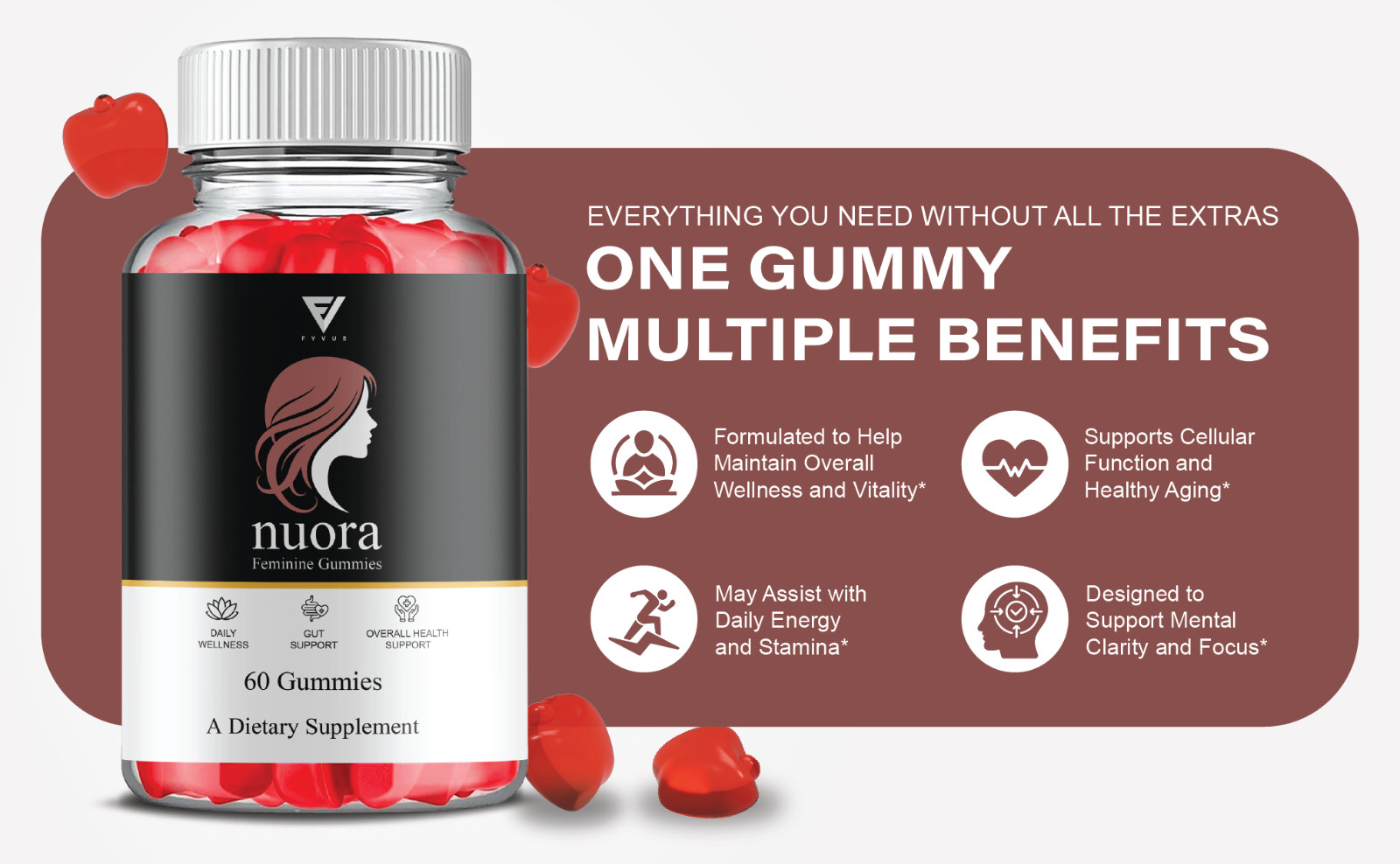 Nuora Feminine Gummies, Nuora Feminine Health Support (60 Gummies)